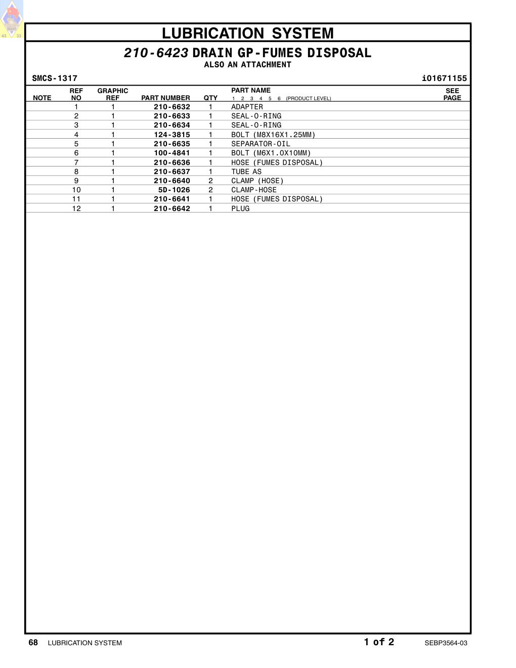 5D-1026 CLAMP-HOSE CAT parts manual diagram