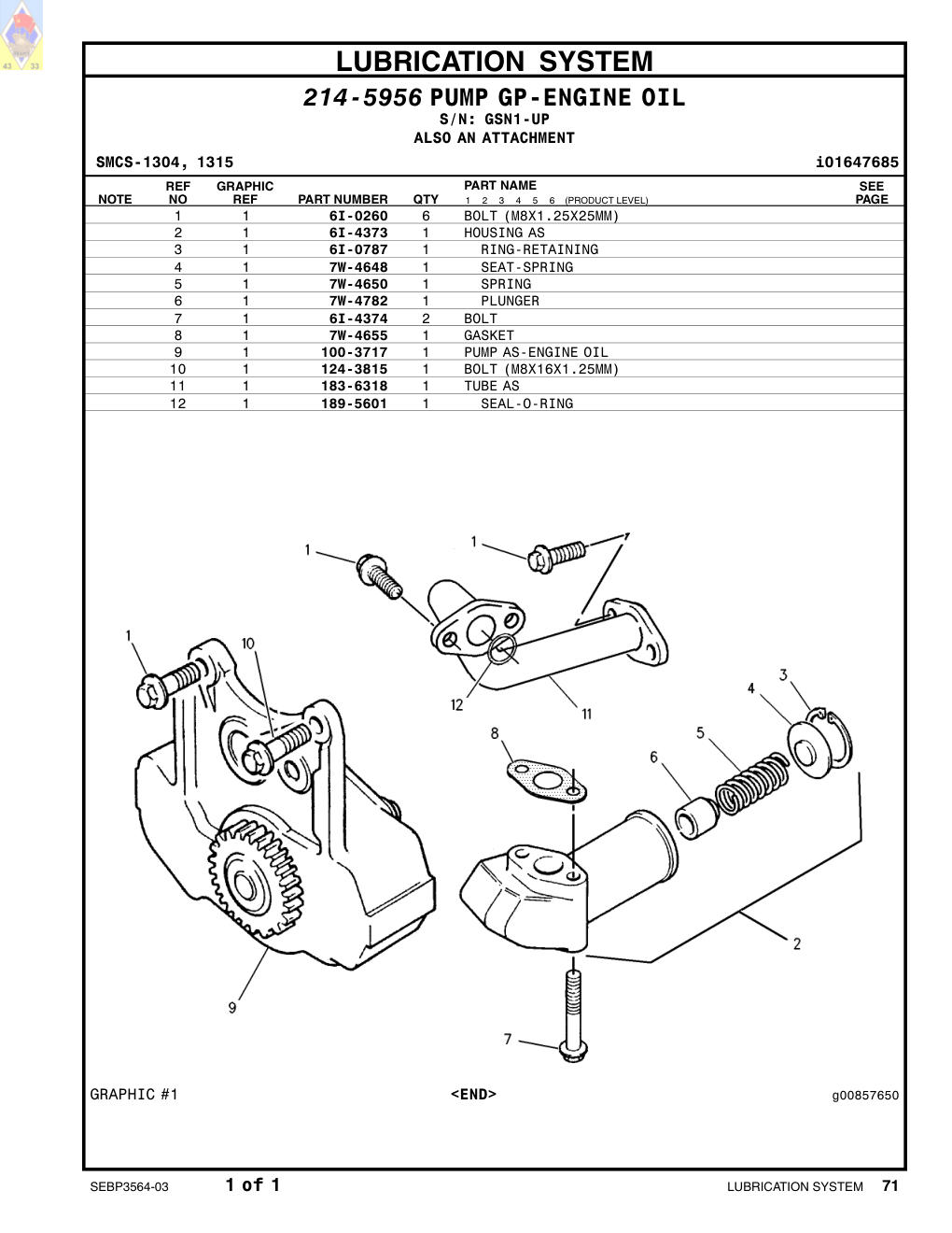 7W-4782 PLUNGER · S/N GSN1-UP CAT parts manual diagram