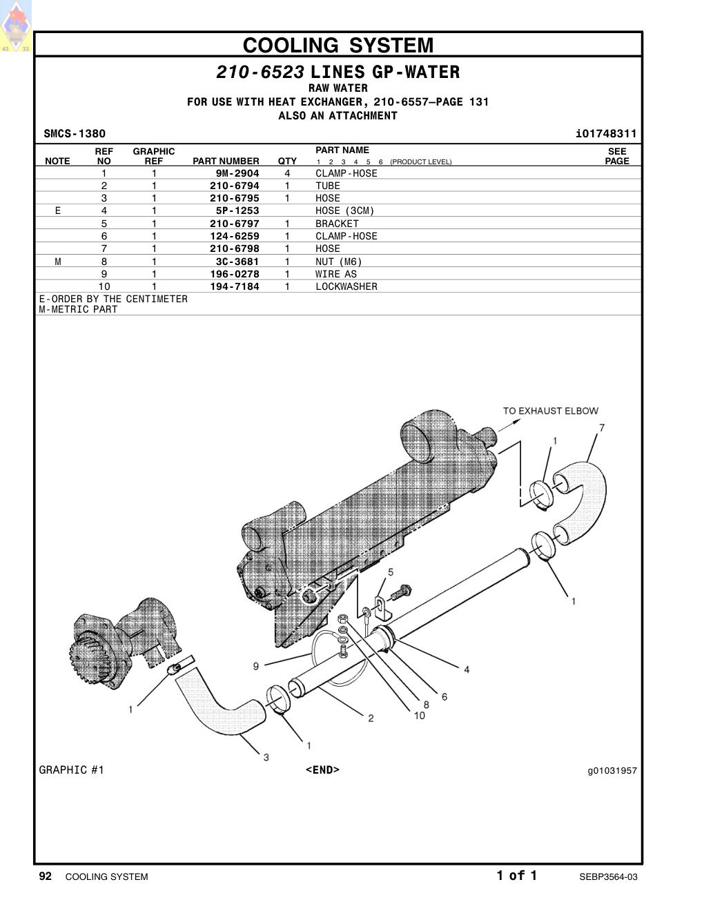 9M-2904 CLAMP-HOSE CAT parts manual diagram