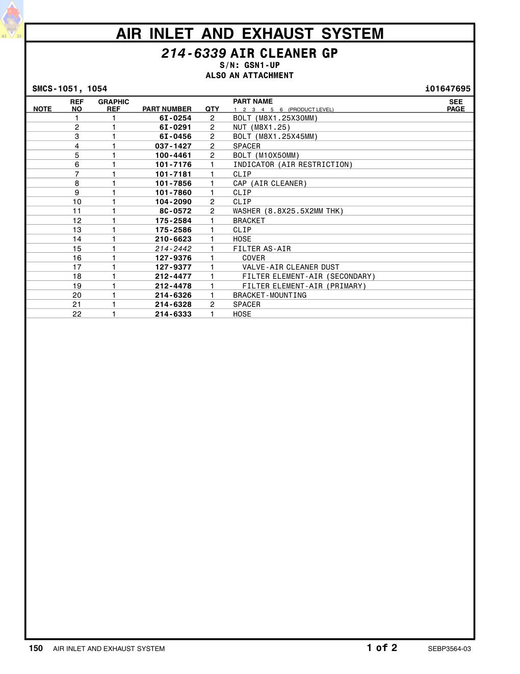 127-9377 VALVE-AIR CLEANER DUST · S/N GSN1-UP CAT parts manual diagram