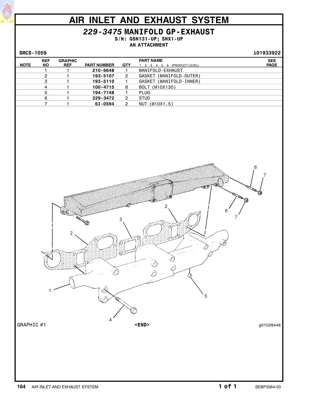 229-3472 STUD CAT parts manual diagram
