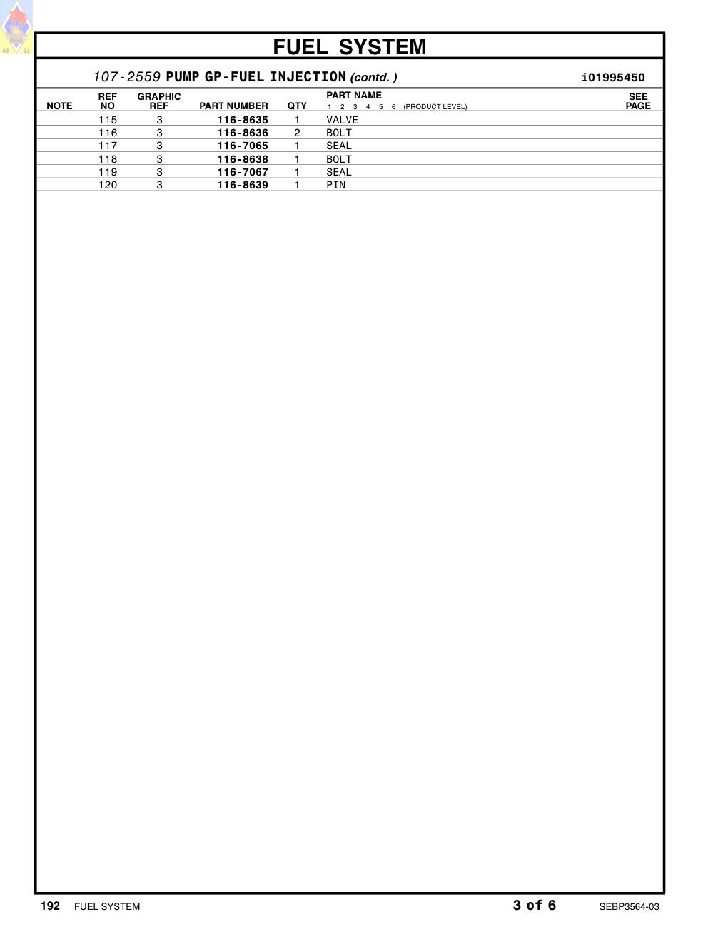 116-8635 VALVE CAT parts manual diagram