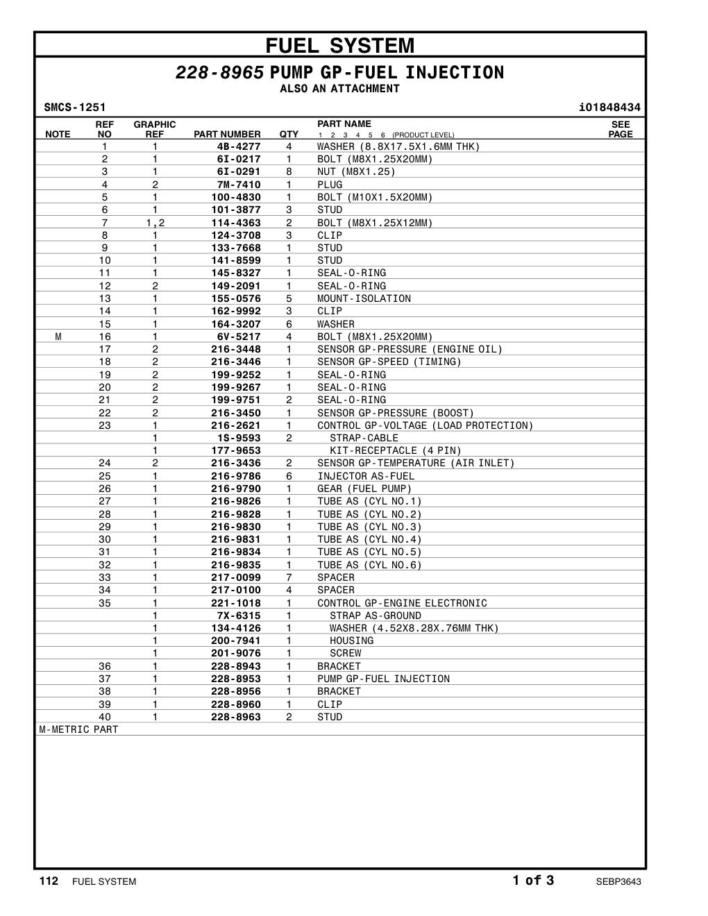 228-8953 PUMP GP-FUEL INJECTION CAT parts manual diagram