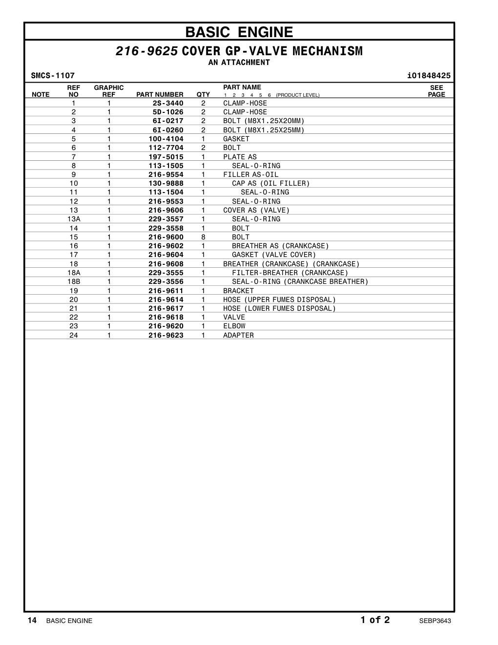 216-9602 BREATHER AS (CRANKCASE) CAT parts manual diagram