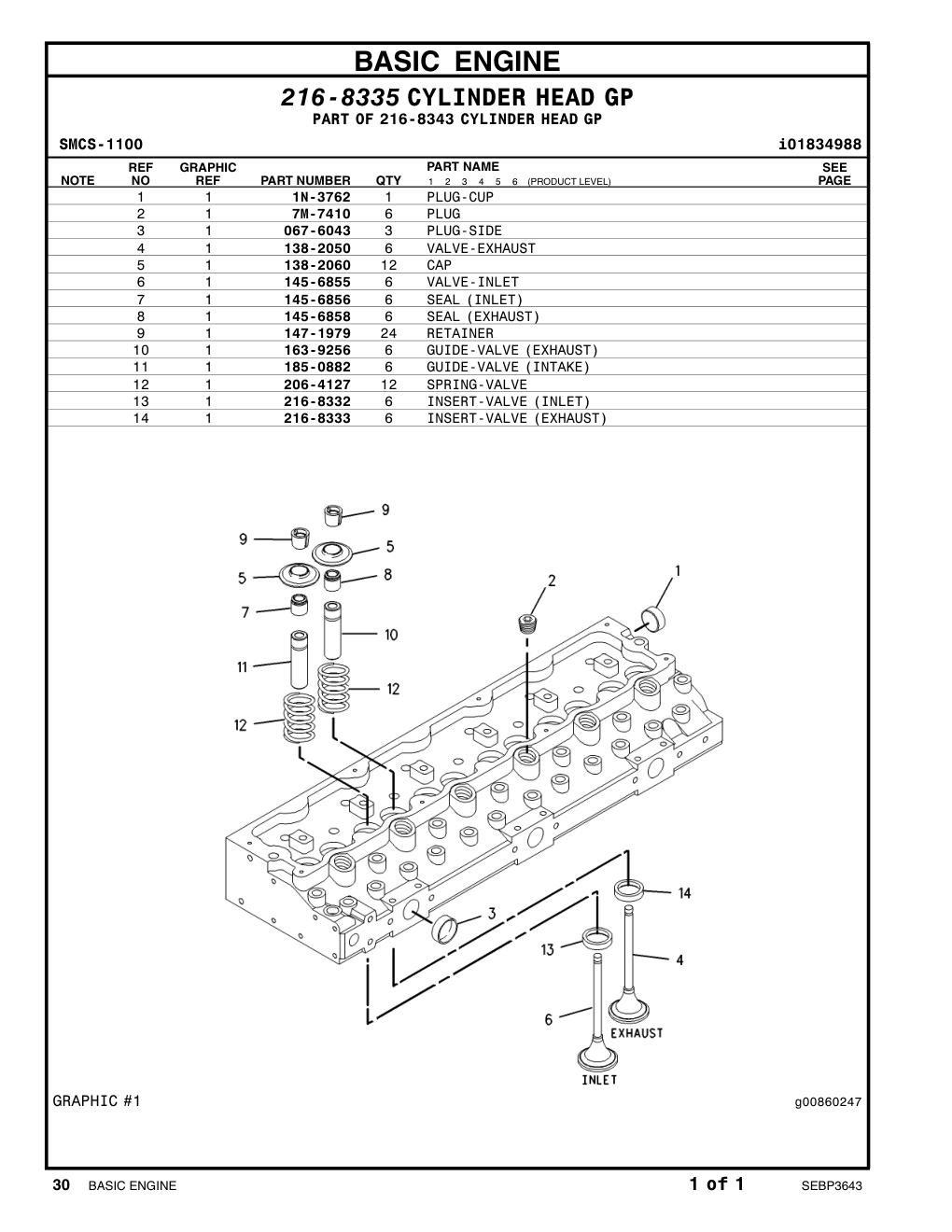 147-1979 RETAINER-VALVE SPRING CAT parts manual diagram