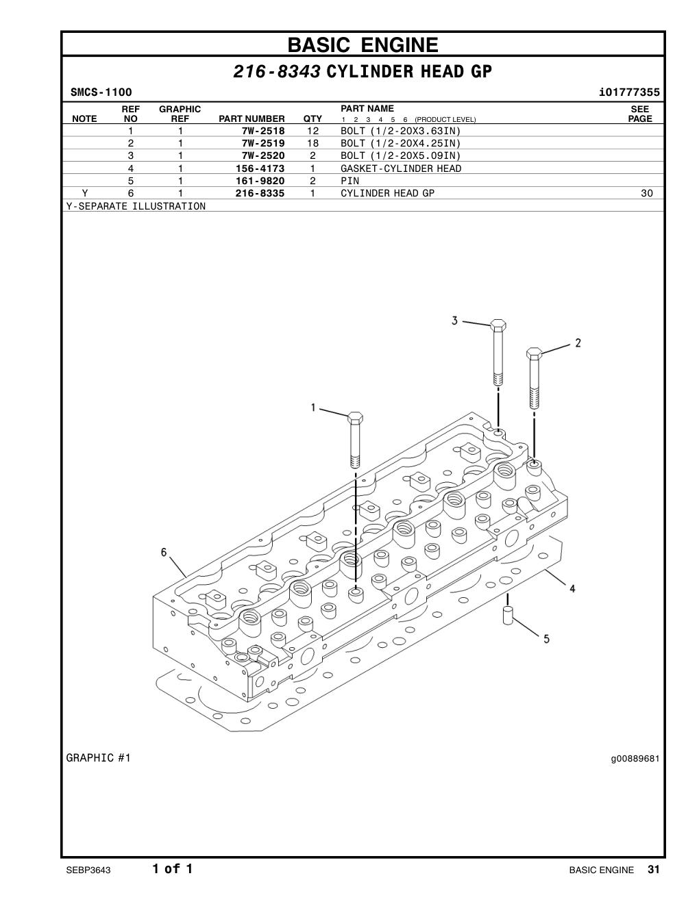 161-9820 PIN CAT parts manual diagram