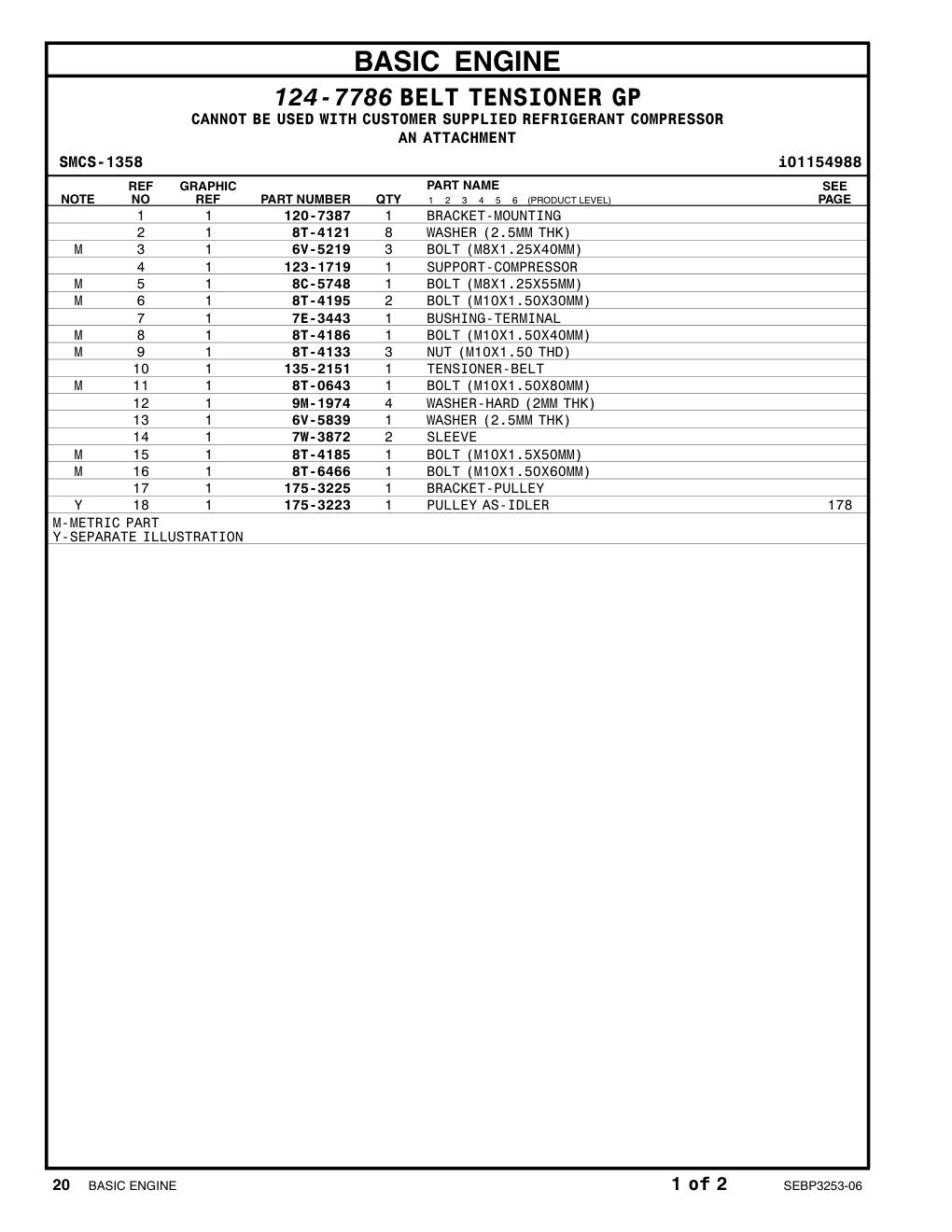 8T-6466 BOLT (L=60mm) CAT parts manual diagram
