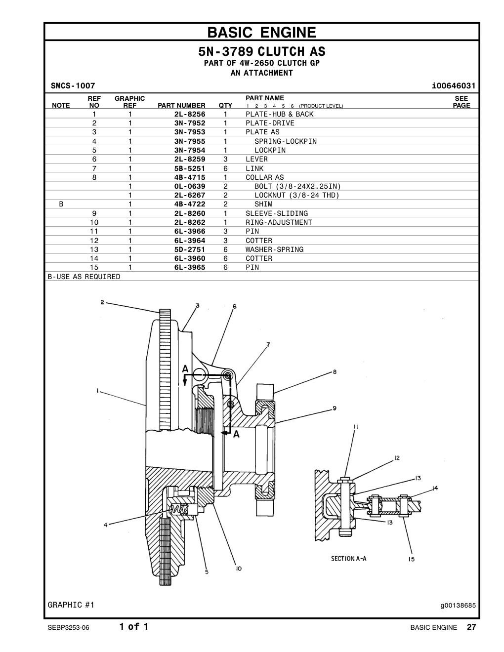 6L-3964 PIN-COTTER CAT parts manual diagram