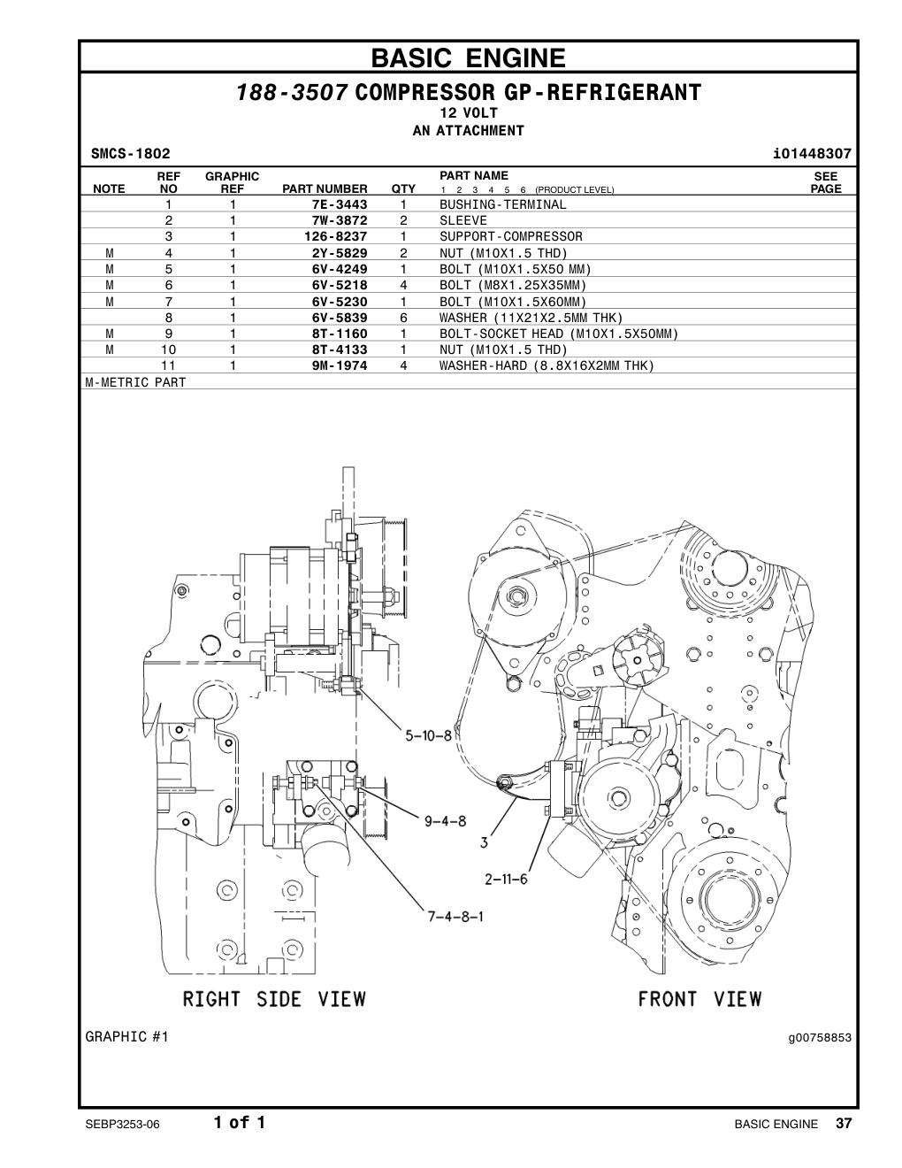 8T-1160 BOLT (L=50mm) CAT parts manual diagram