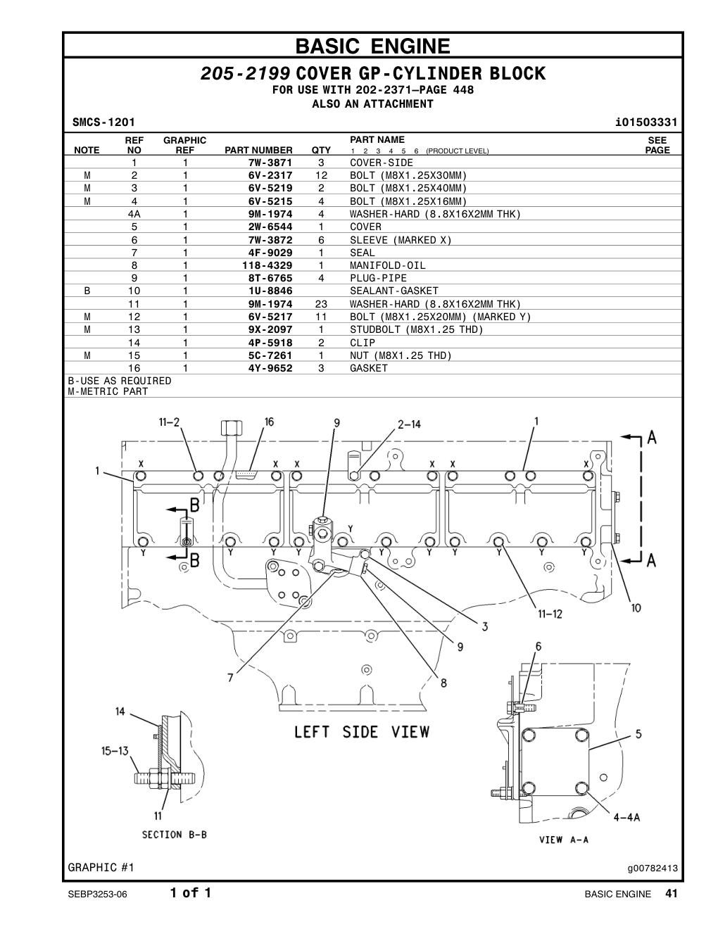 4Y-9652 GASKET CAT parts manual diagram
