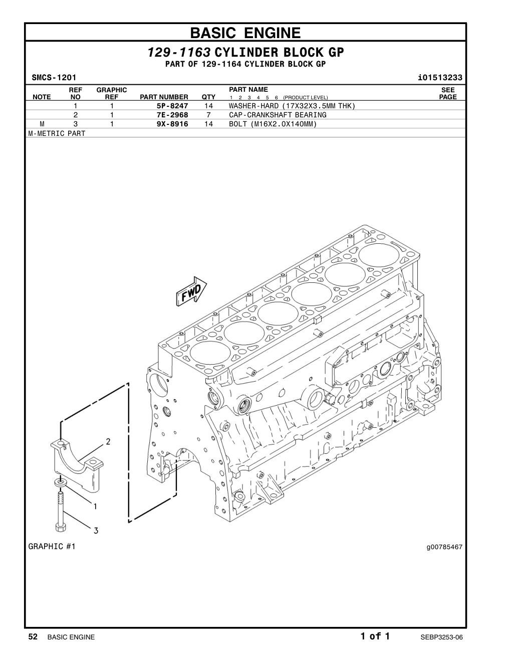 9X-8916 BOLT (L=140mm) CAT parts manual diagram