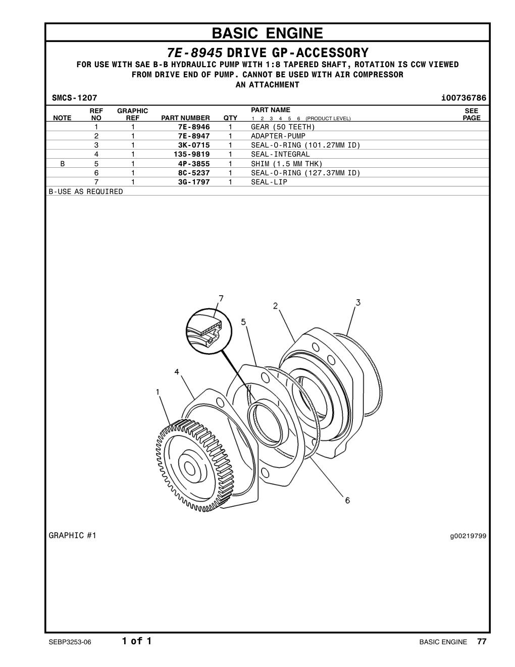8C-5237 SEAL-O-RING CAT parts manual diagram