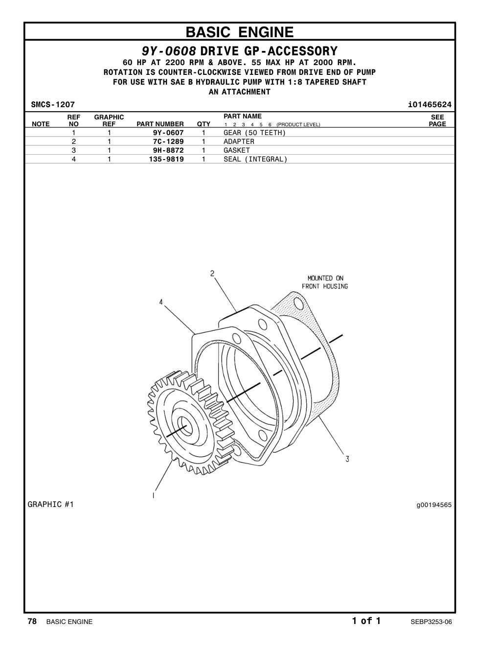 9H-8872 GASKET CAT parts manual diagram