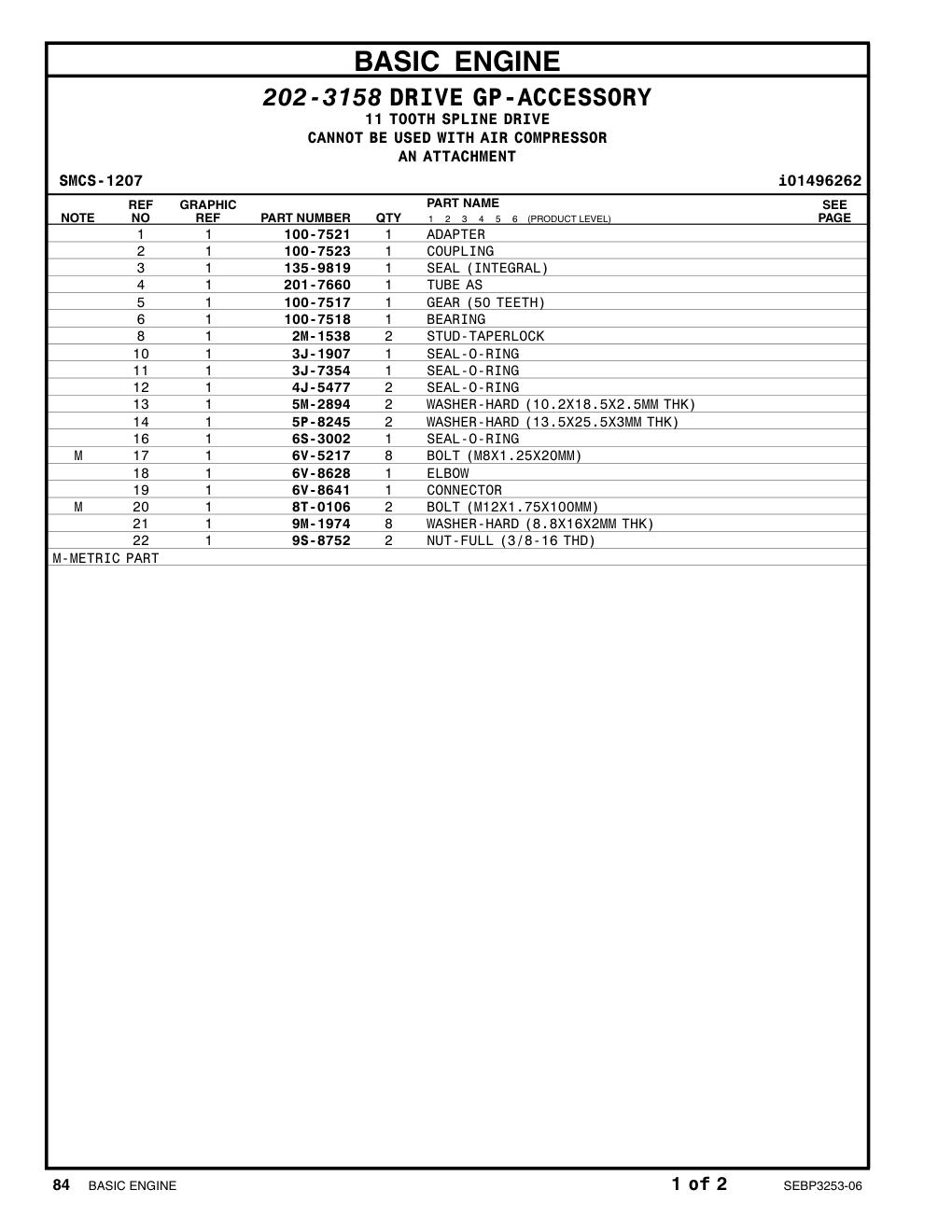 9S-8752 NUT-FULL (3/8-16-THD) CAT parts manual diagram