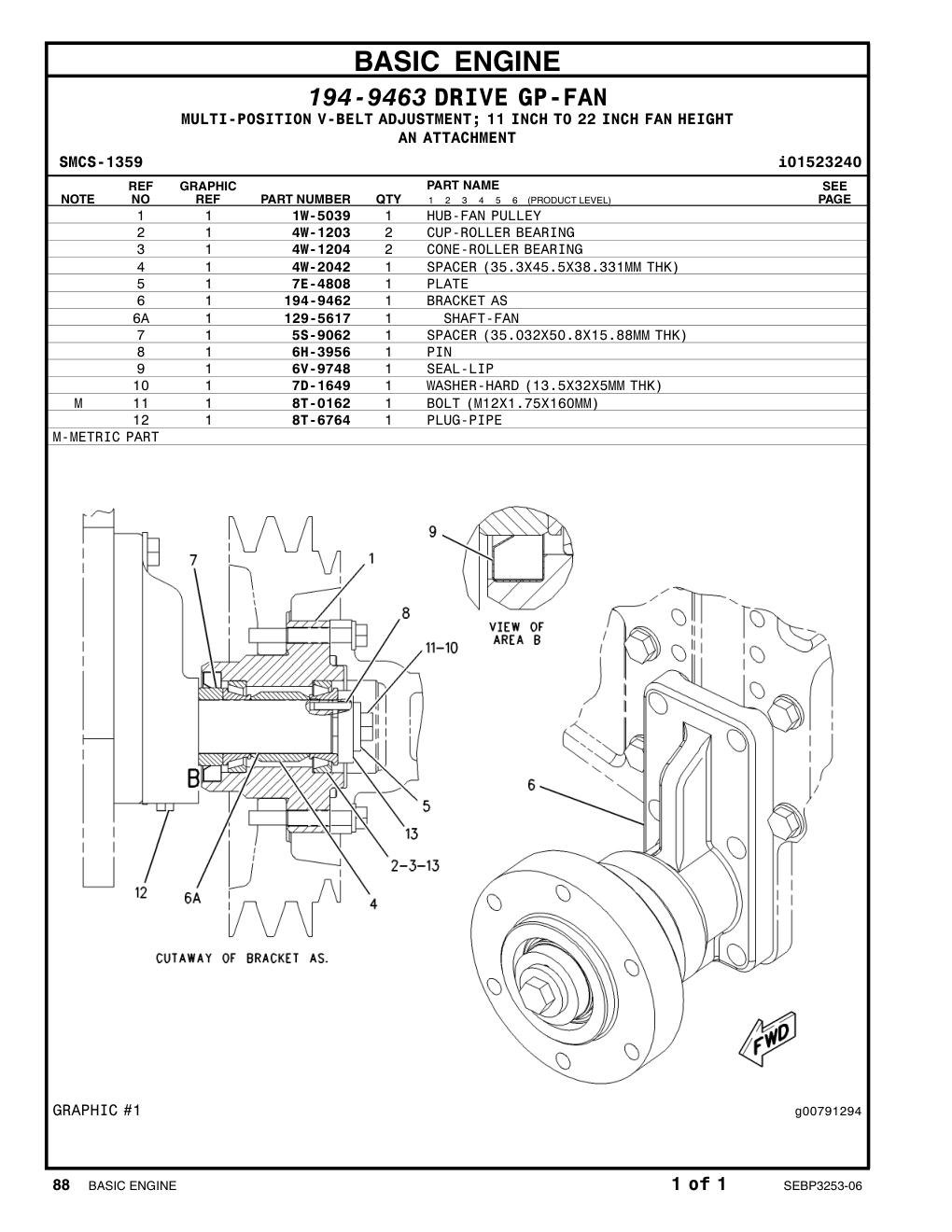 4W-2042 SPACER CAT parts manual diagram