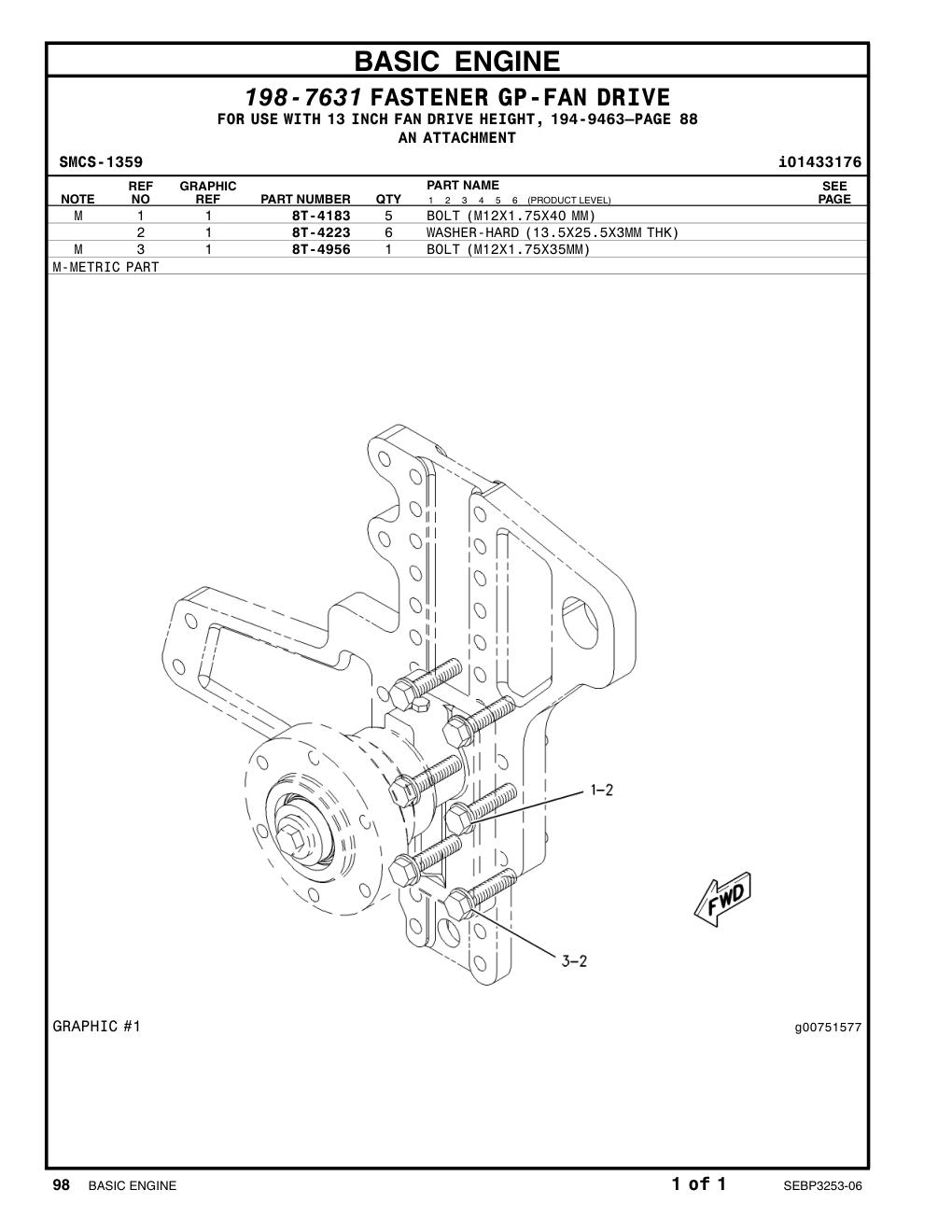 8T-4956 BOLT (L=35mm) CAT parts manual diagram