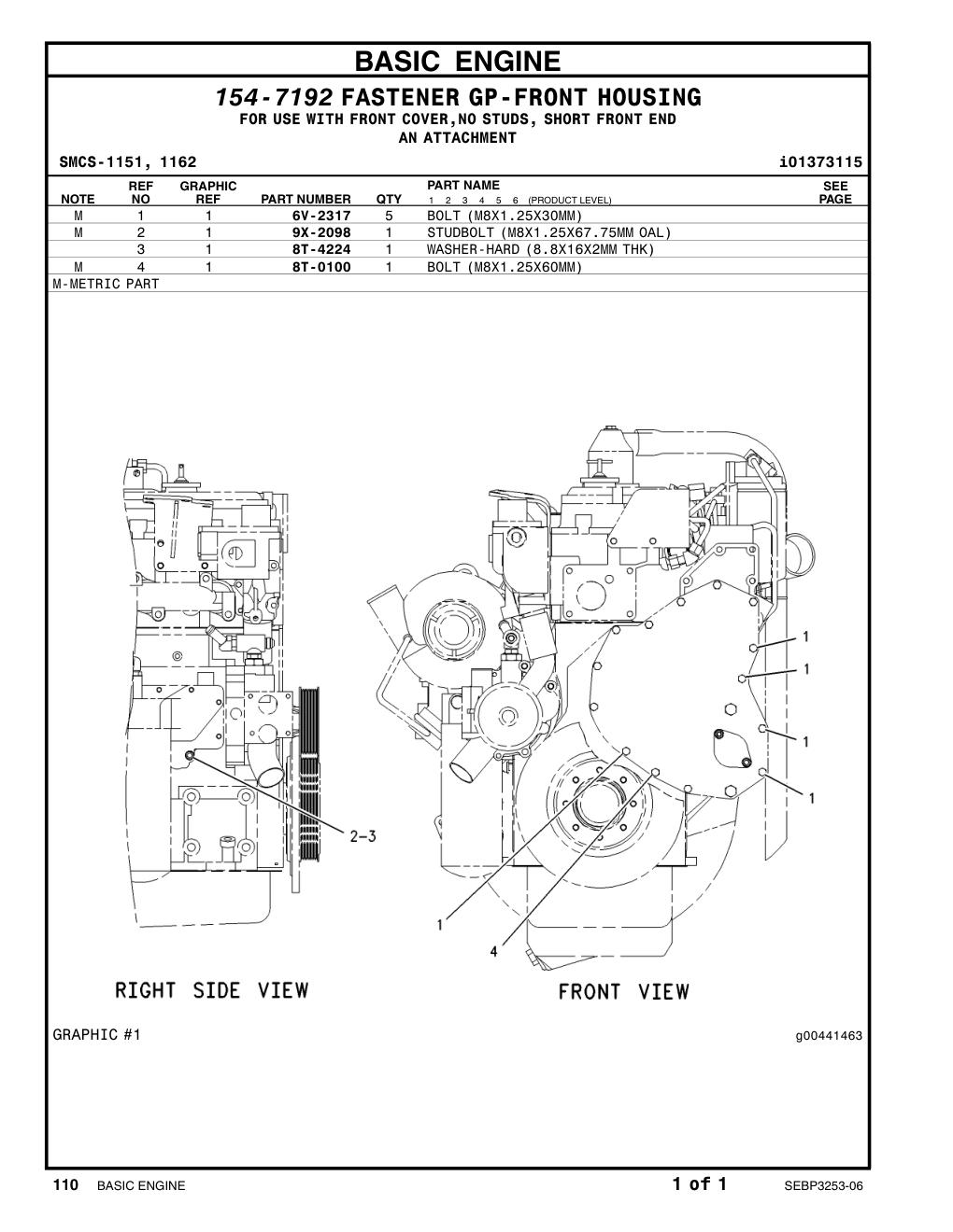 9X-2098 STUD CAT parts manual diagram