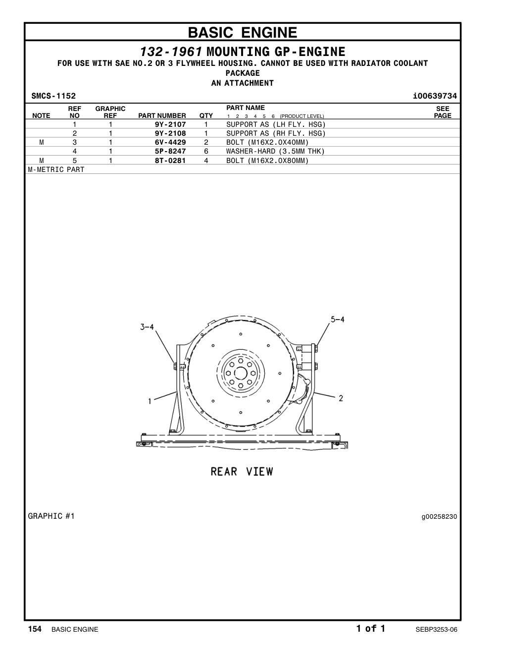 9Y-2107 SUPPORT AS(LHFLY.HSG) CAT parts manual diagram