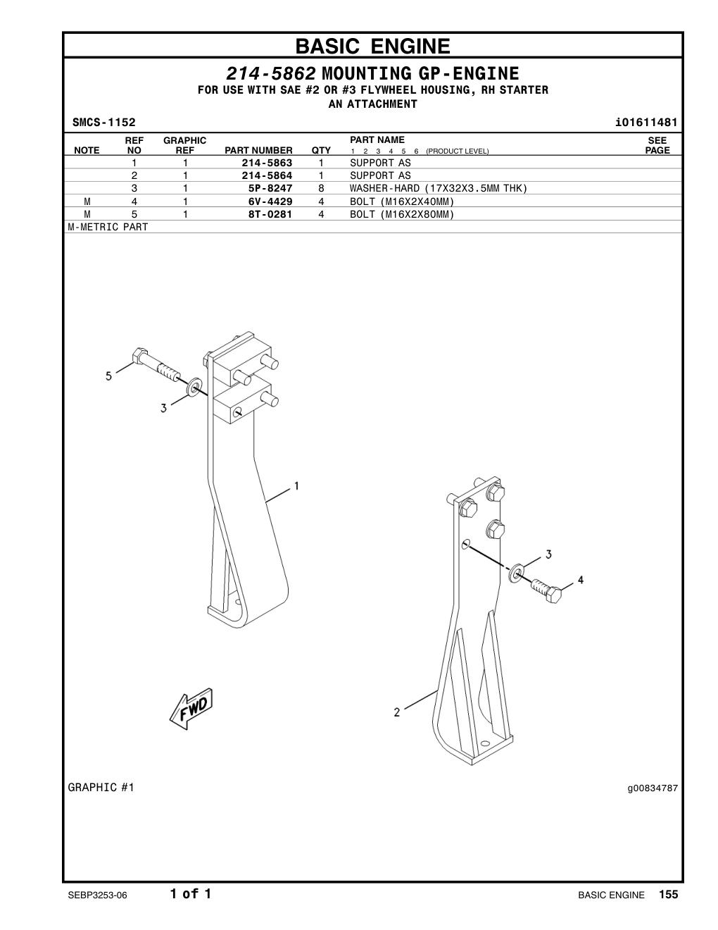 8T-0281 BOLT (L=80mm) CAT parts manual diagram
