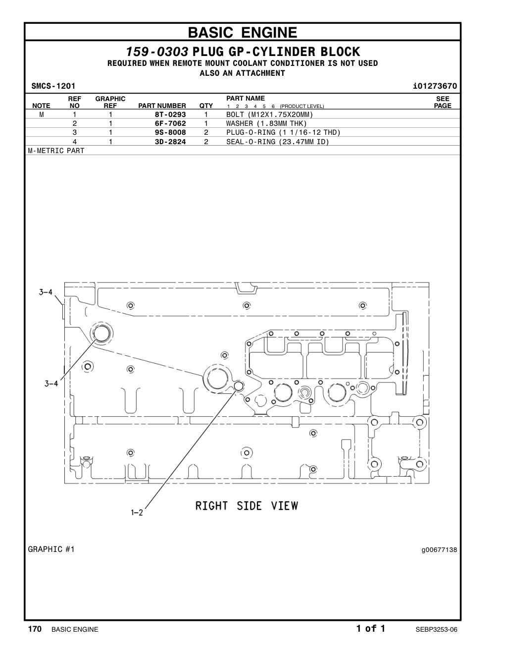 8T-0293 BOLT (L=20mm) CAT parts manual diagram