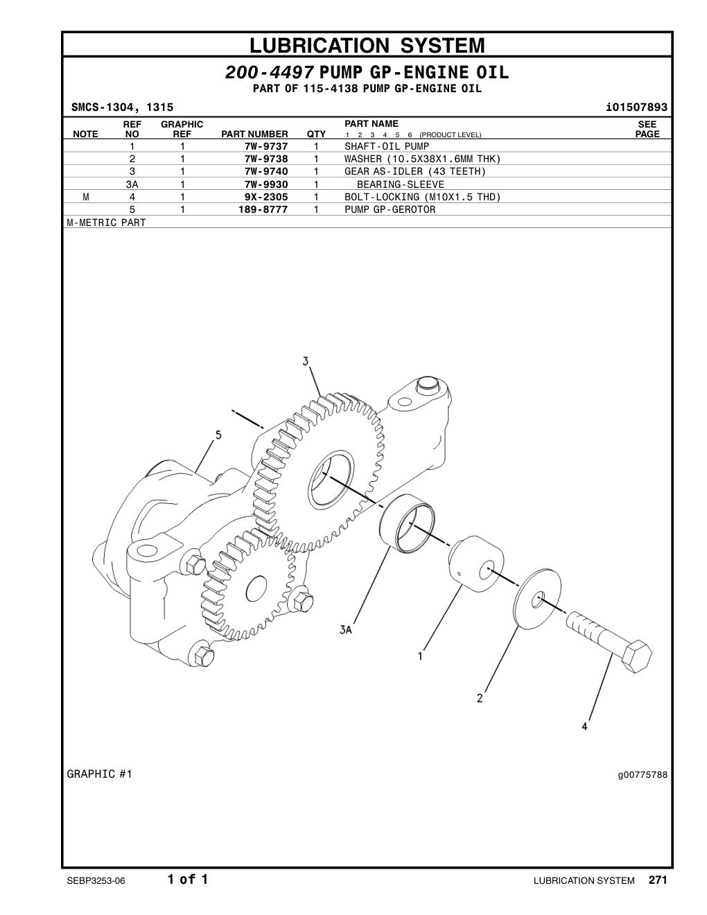 9X-2305 BOLT (L=50mm) CAT parts manual diagram