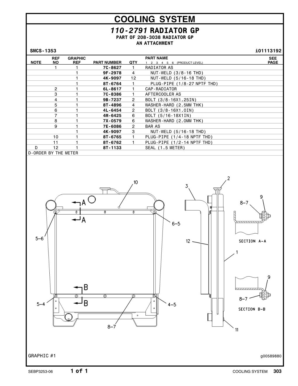 8T-1133 8T-1133 CAT parts manual diagram