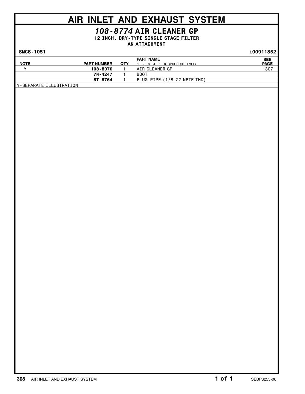 8T-6764 PLUG-PIPE CAT parts manual diagram