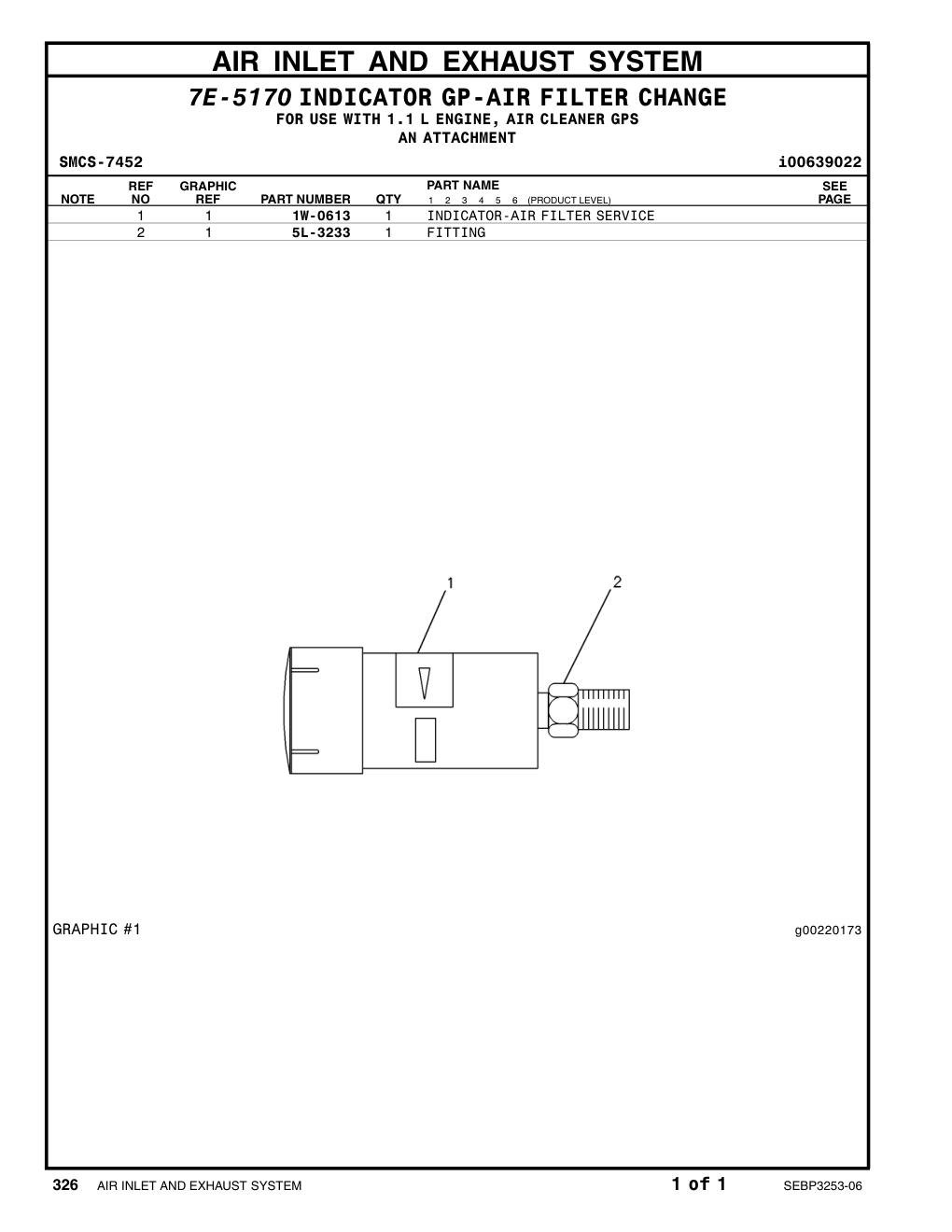 1W-0613 1W-0613 CAT parts manual diagram