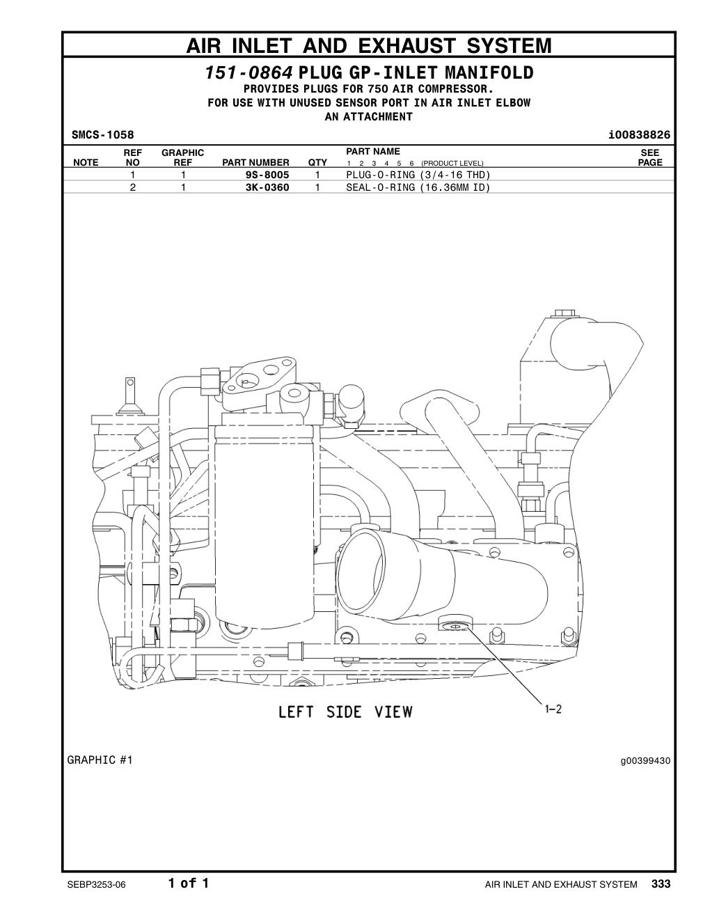 9S-8005 PLUG CAT parts manual diagram