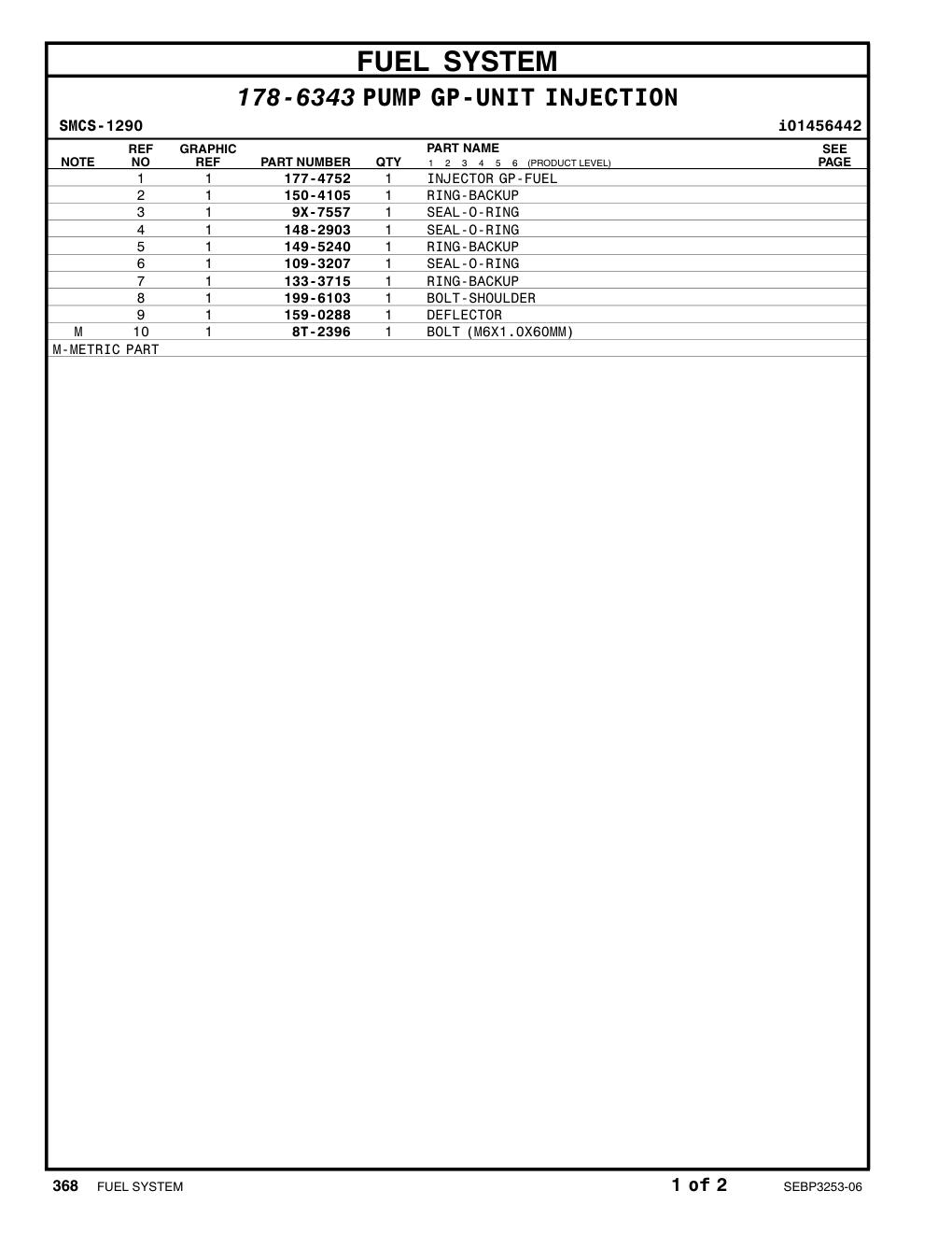 8T-2396 BOLT (L=60mm) CAT parts manual diagram