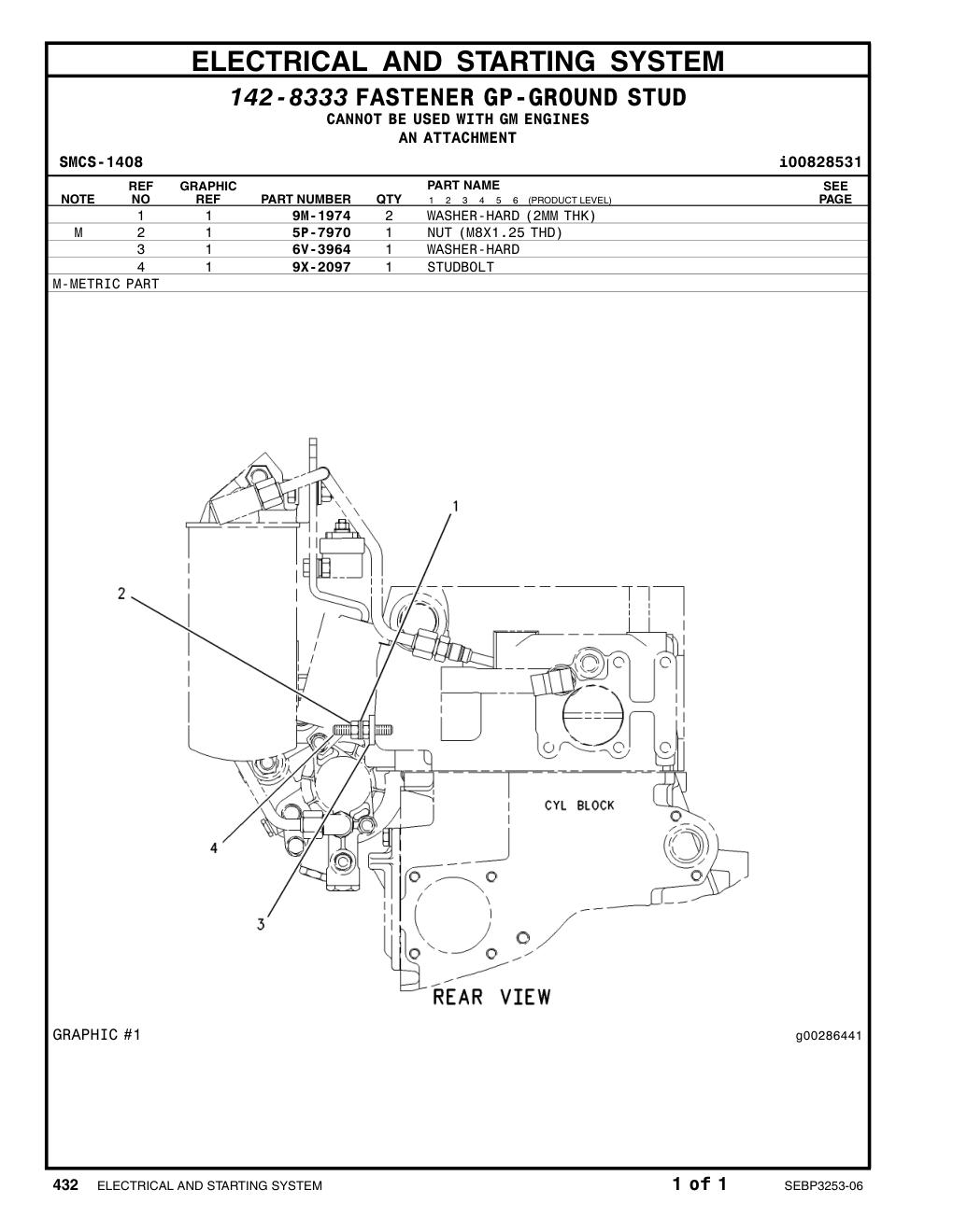 9X-2097 STUD CAT parts manual diagram