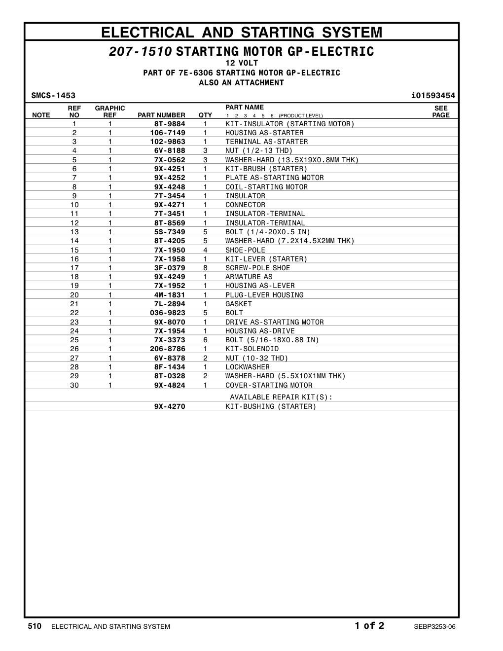 9X-4270 9X-4270 CAT parts manual diagram