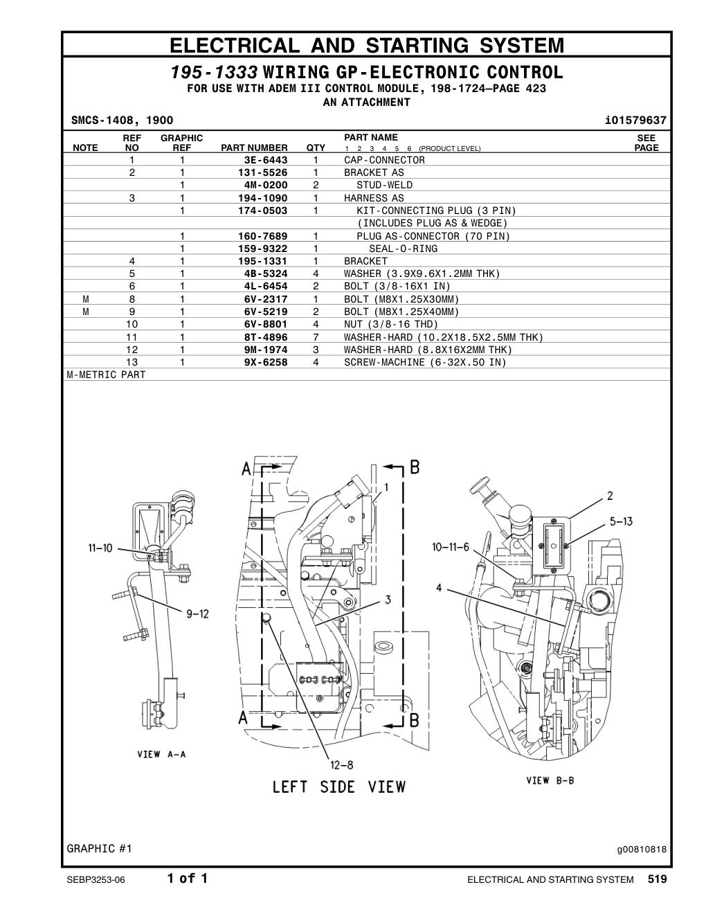 6V-5219 BOLT (L=40mm) CAT parts manual diagram