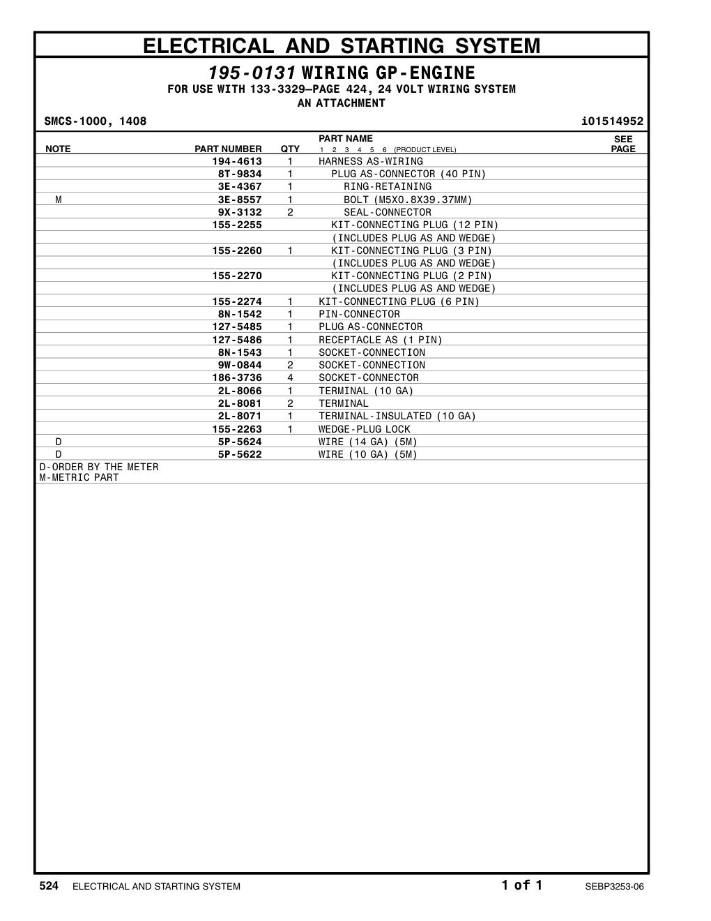 8N-1543 SOCKET-CONNECTOR (10-GA) CAT parts manual diagram