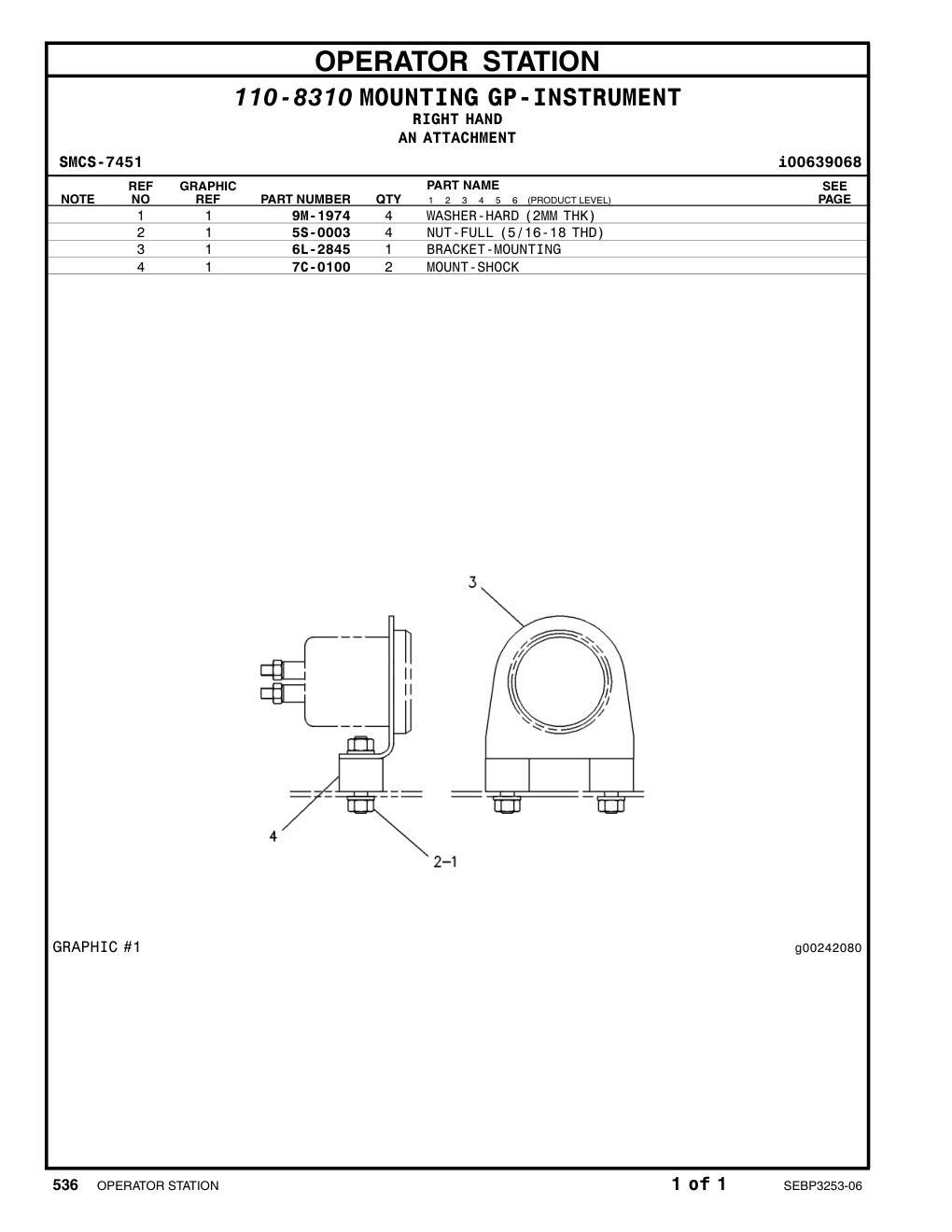 5S-0003 NUT (5/16-18-THD) CAT parts manual diagram