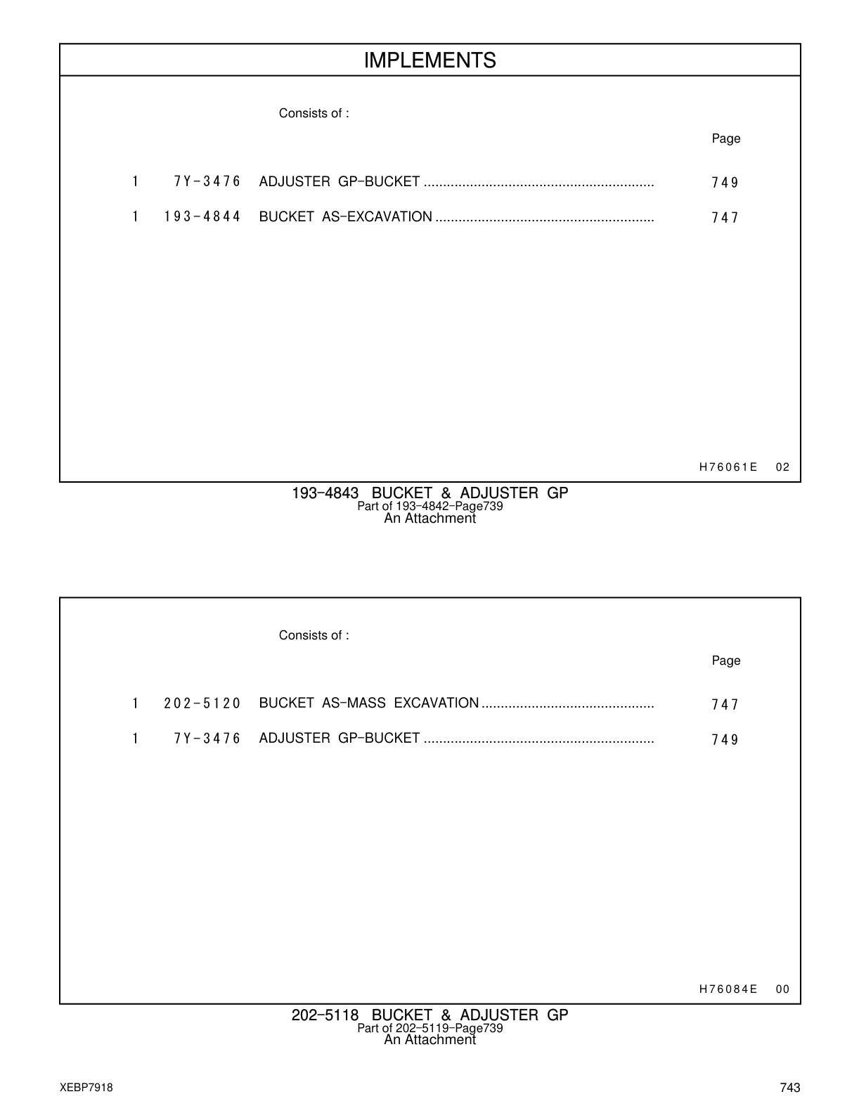193-4844 BUCKET AS-EXCAVATION CAT parts manual diagram