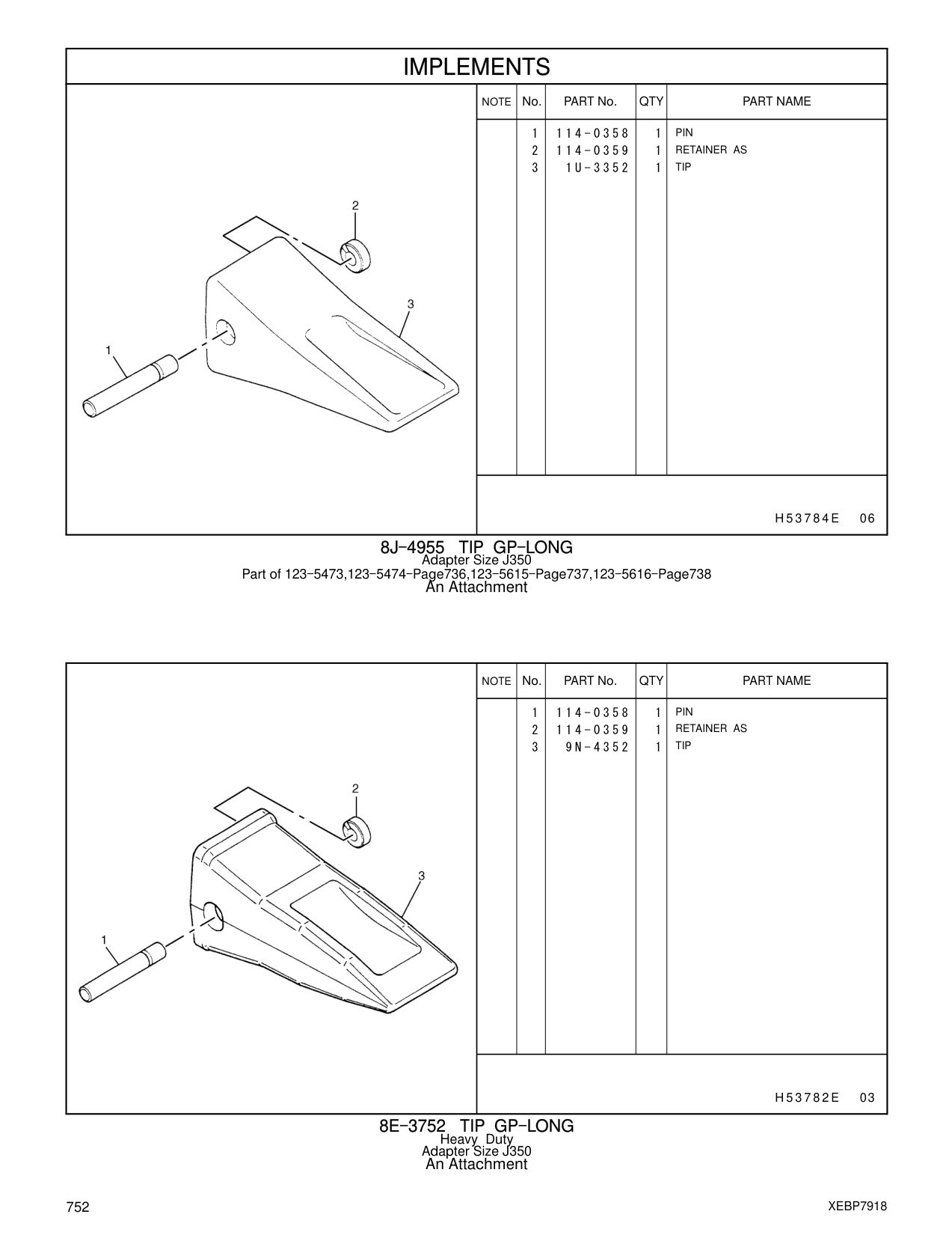 114-0359 RETAINER AS CAT parts manual diagram