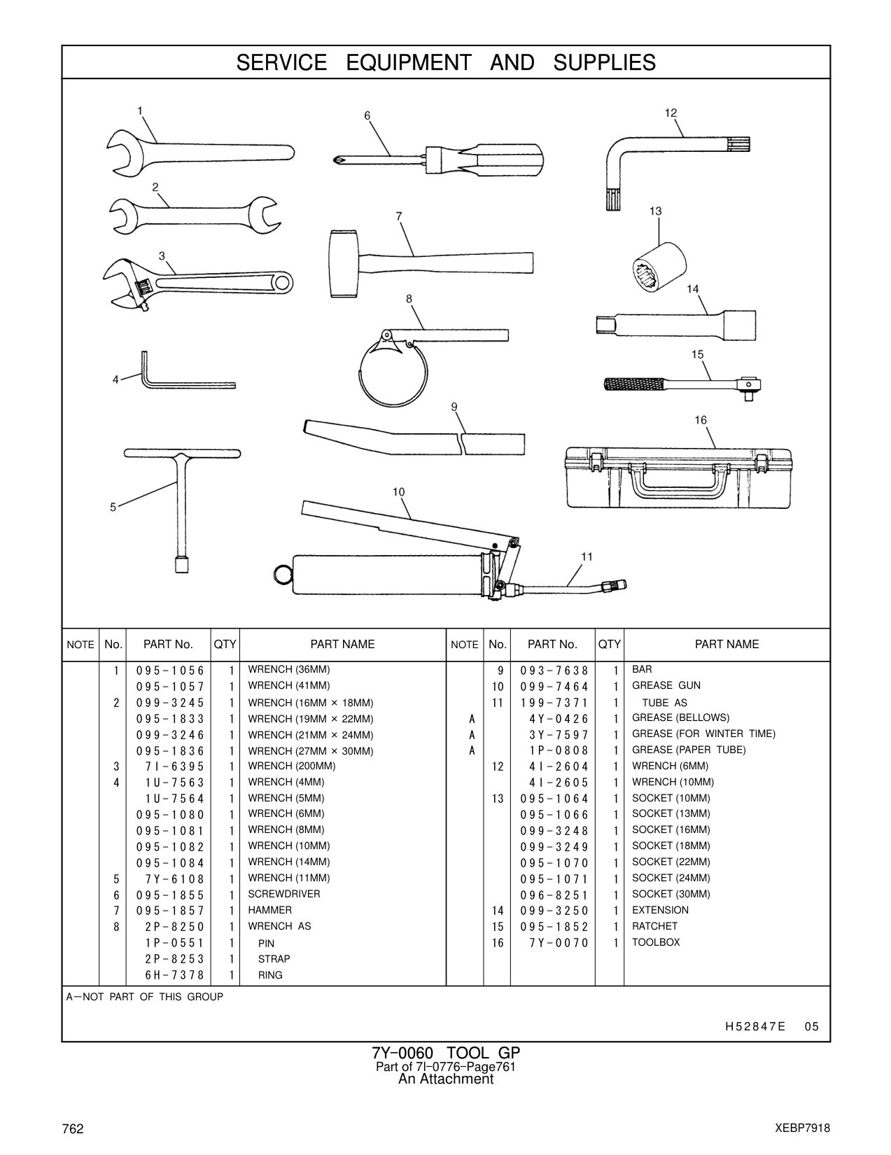 1U-7563 WRENCH (4MM) 4I-2605 1 WRENCH (10MM) CAT parts manual diagram