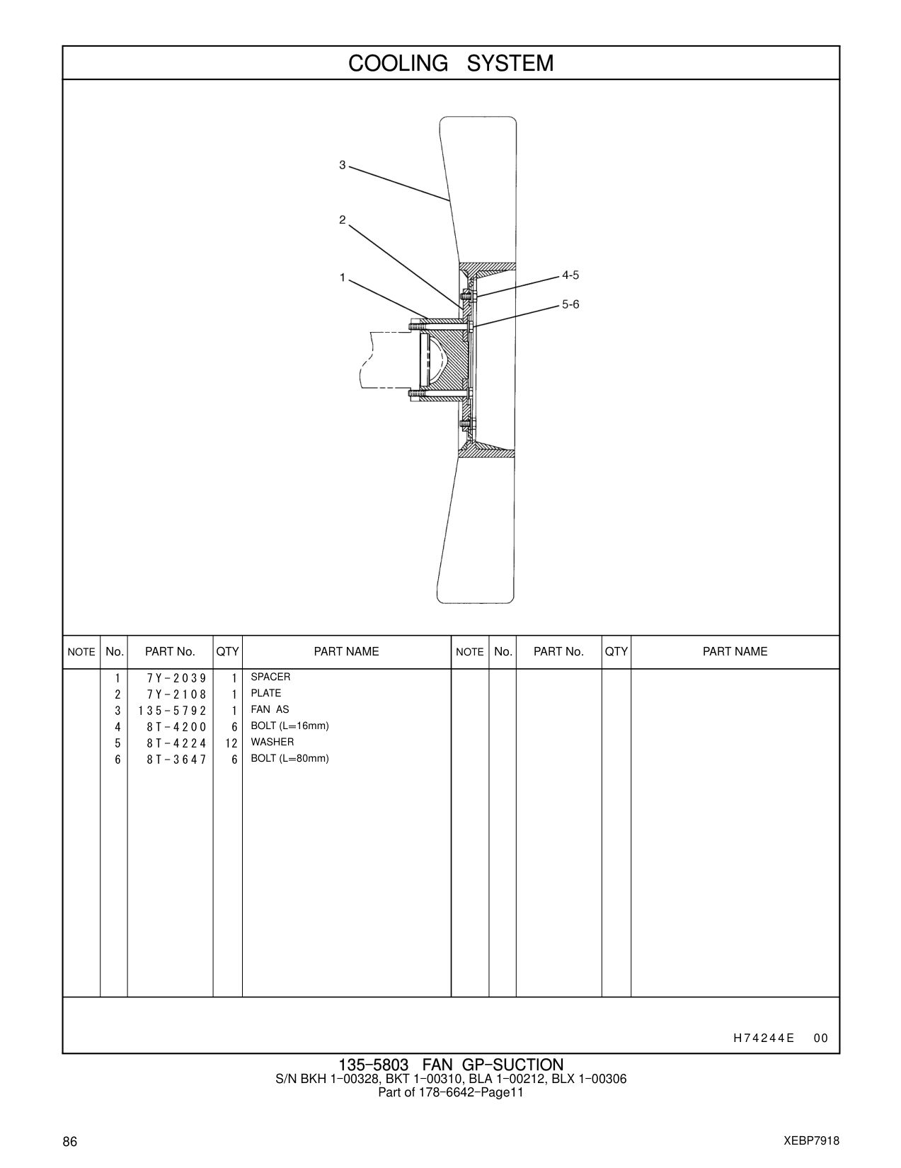 135-5792 FAN AS CAT parts manual diagram
