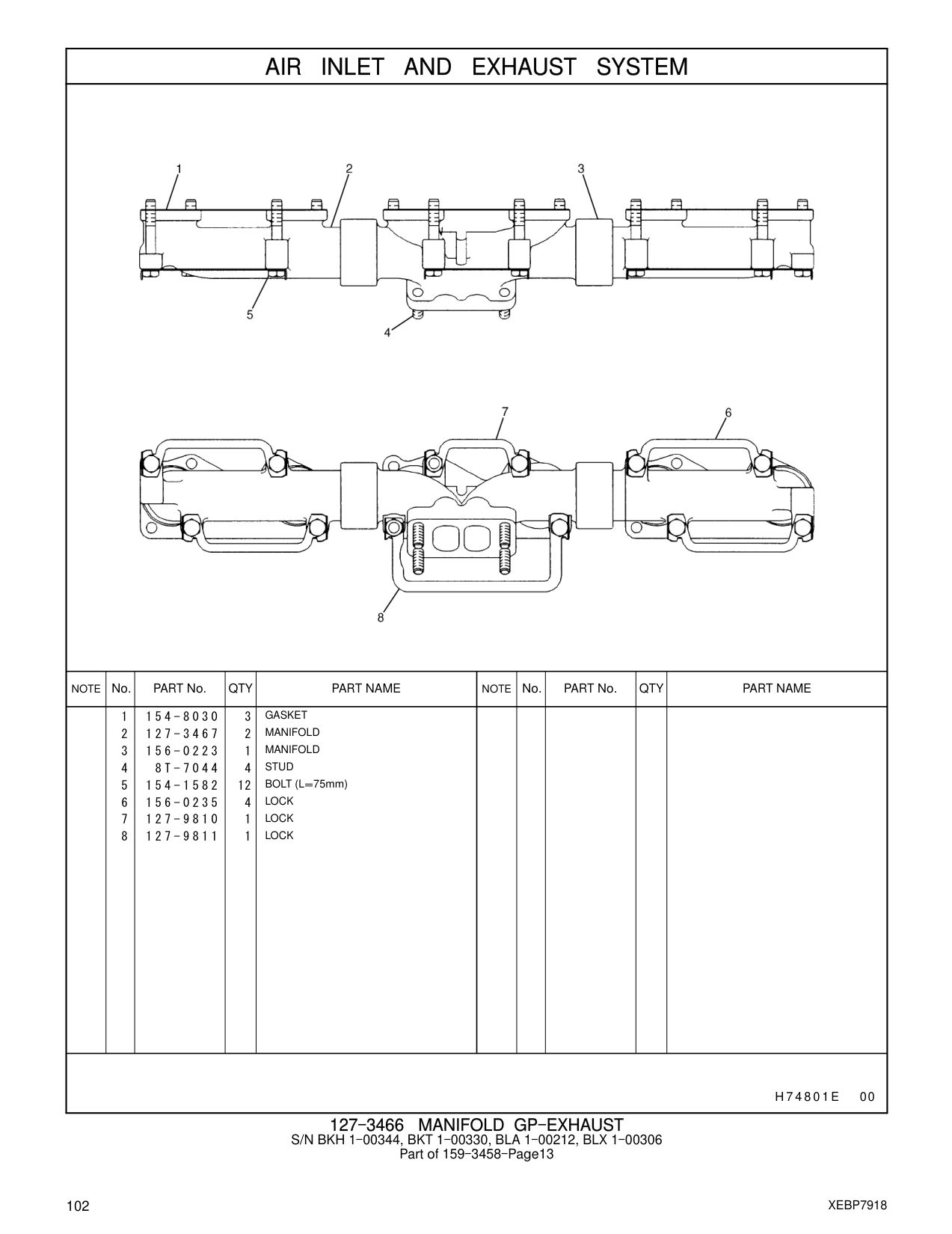 156-0223 MANIFOLD CAT parts manual diagram