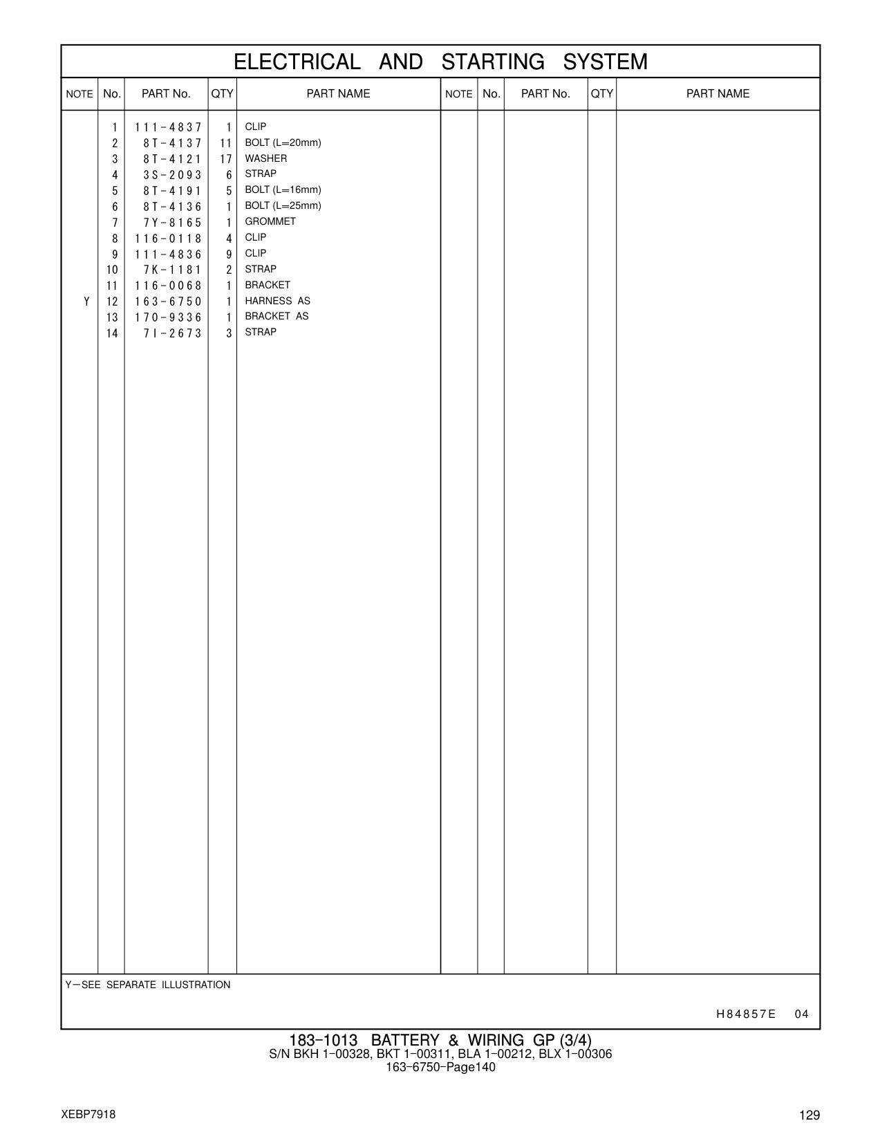 7I-2673 STRAP CAT parts manual diagram