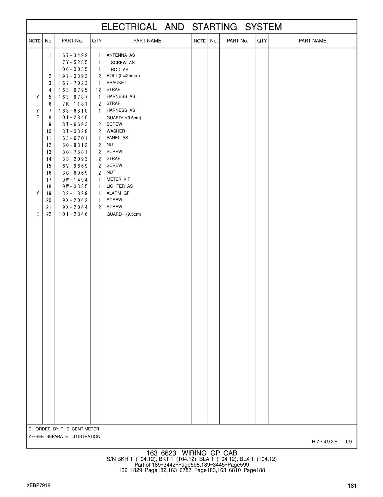 132-1829 ALARM GP CAT parts manual diagram