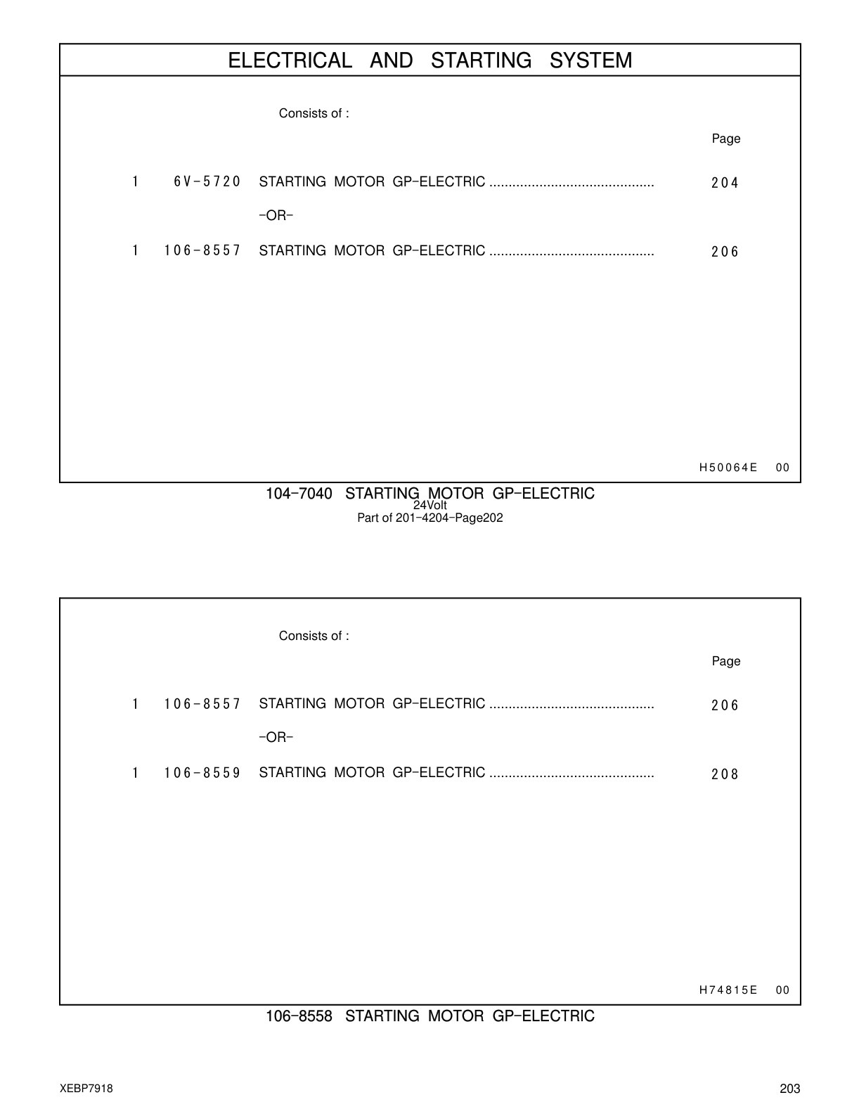 106-8559 STARTING MOTOR GP-ELECTRIC CAT parts manual diagram