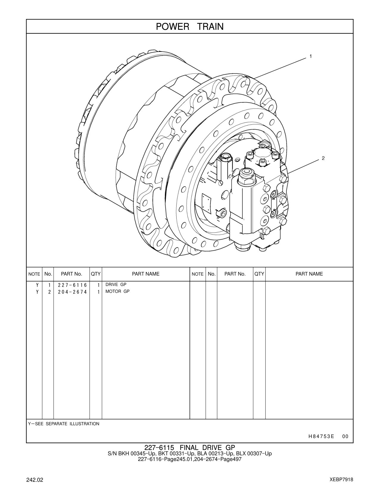 227-6116 DRIVE GP CAT parts manual diagram