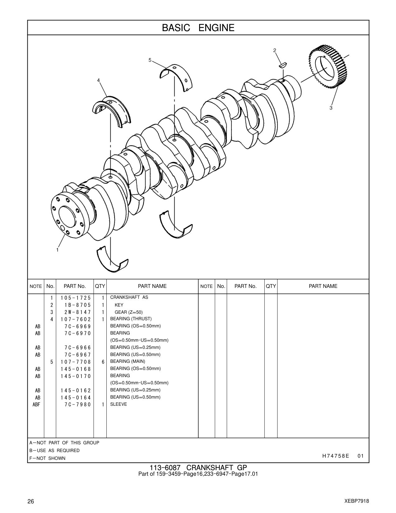 107-7602 BEARING (THRUST) CAT parts manual diagram
