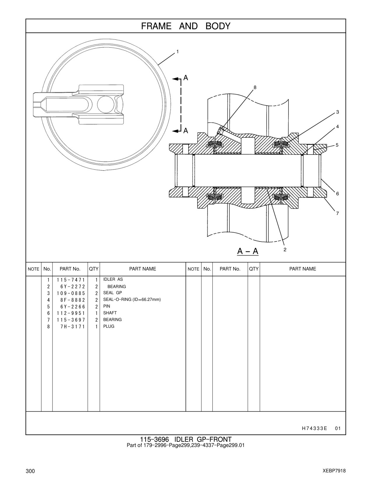 8F-8882 SEAL-O-RING (ID=66.27mm) CAT parts manual diagram