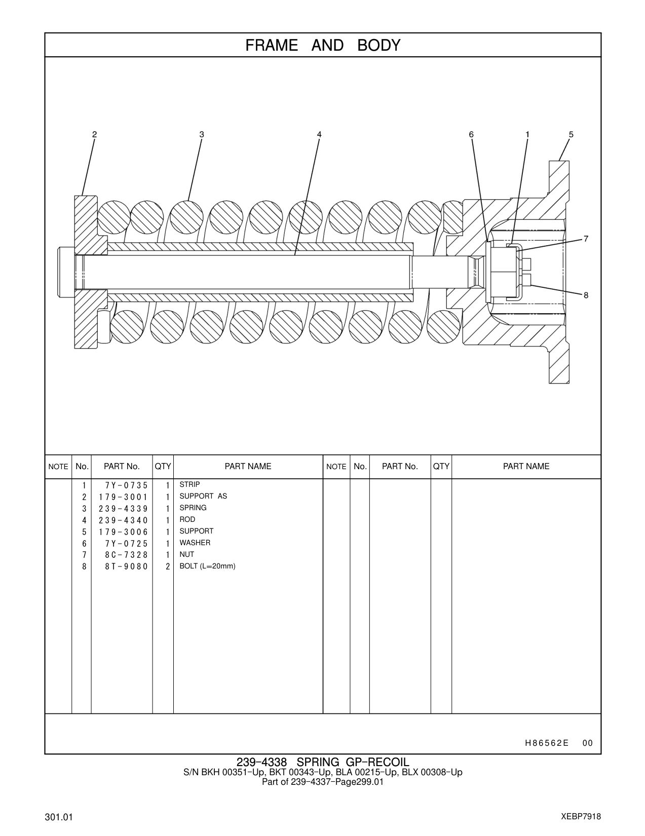 239-4339 SPRING CAT parts manual diagram