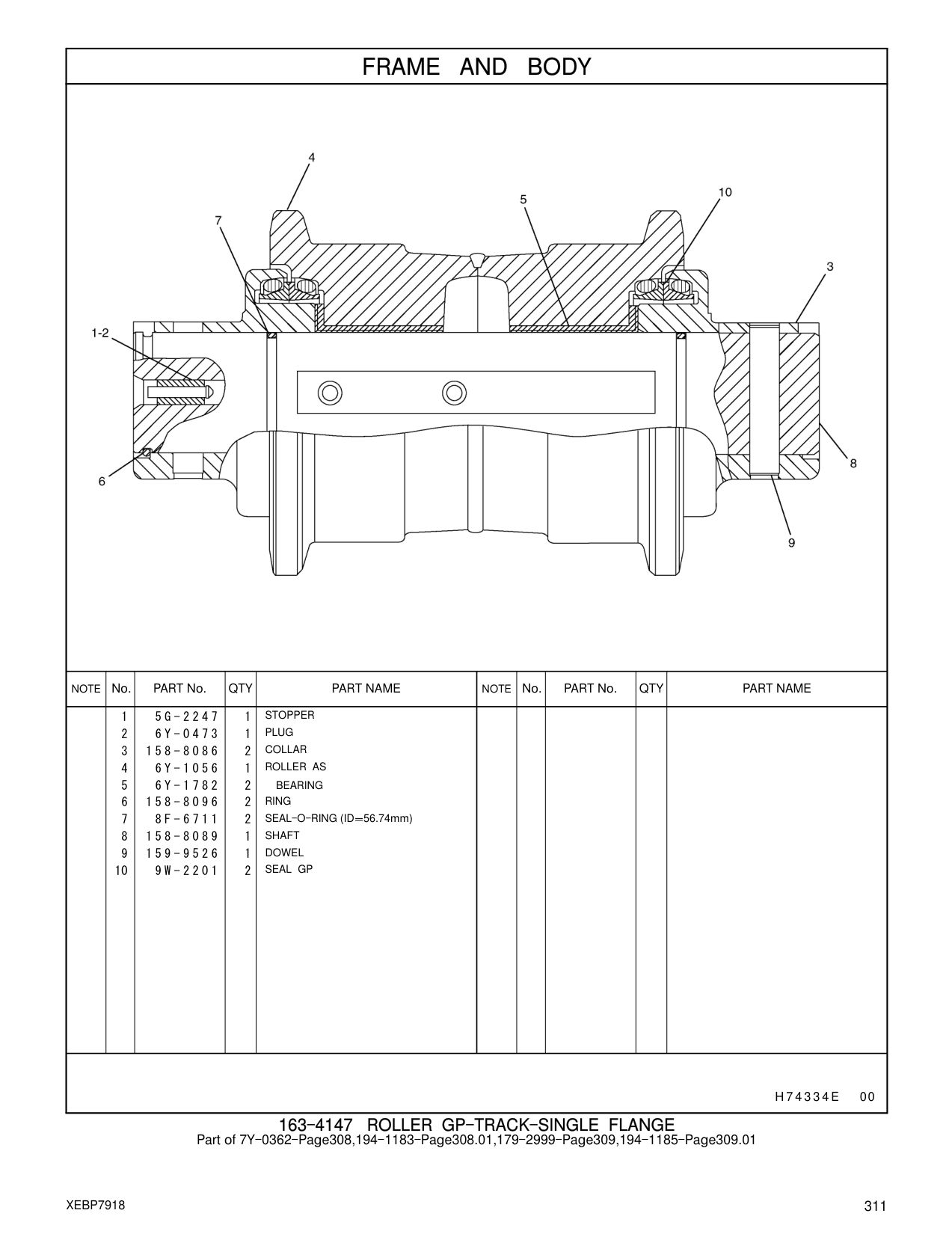 159-9526 DOWEL CAT parts manual diagram