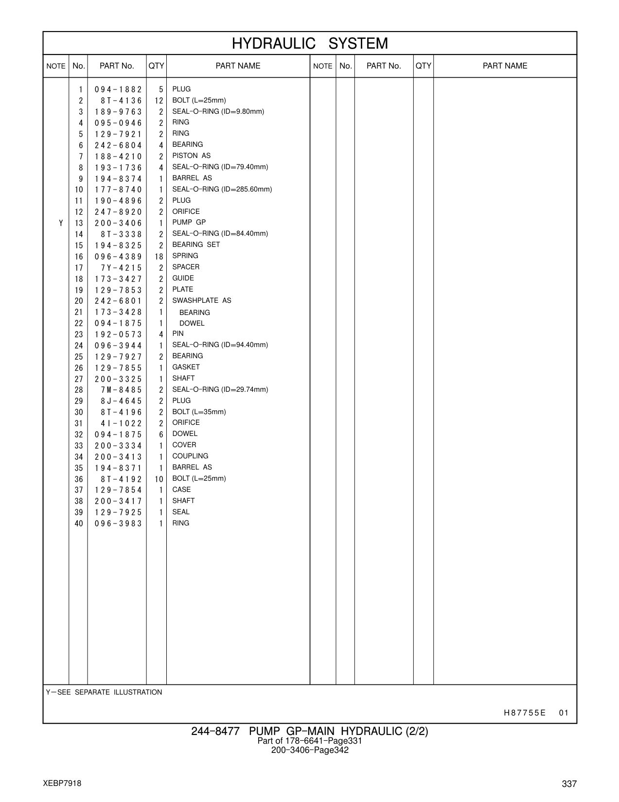 242-6804 BEARING CAT parts manual diagram