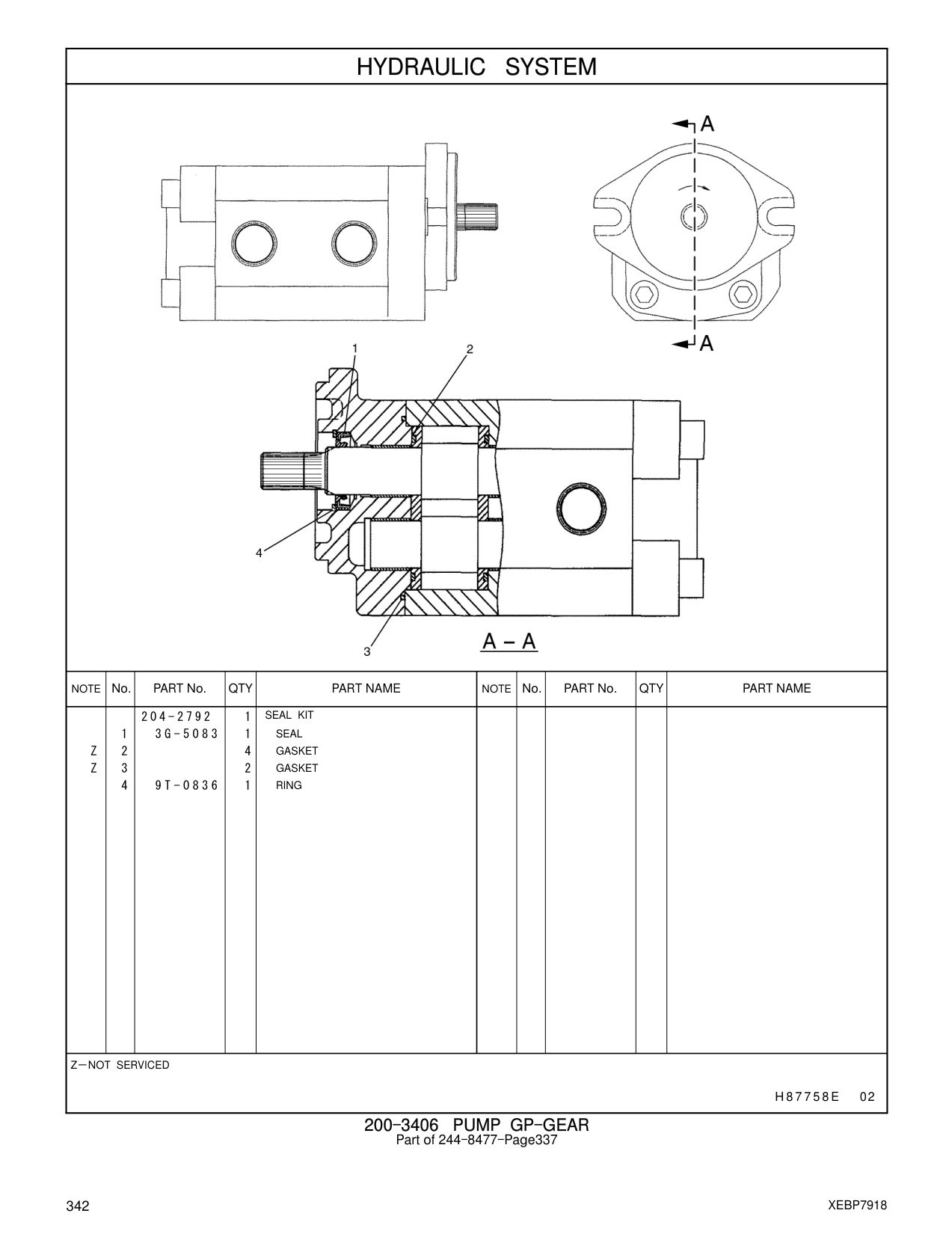 9T-0836 RING CAT parts manual diagram